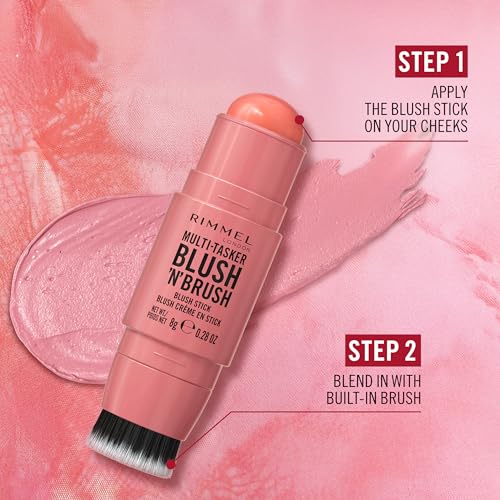 Thumbnail 6 de Rimmel London Multi-Tasker Blush'N'Brush Stick - Rosé Peach 8g, tonalità modulabile