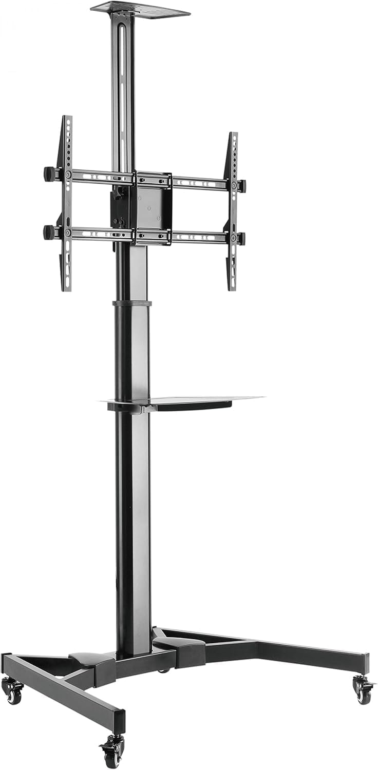 Detalle de RICOO TV Ständer Rollbar FS0364 für 40–85 Zoll: höhenverstellbar, dreh- und neigbar (VESA bis 600x400)