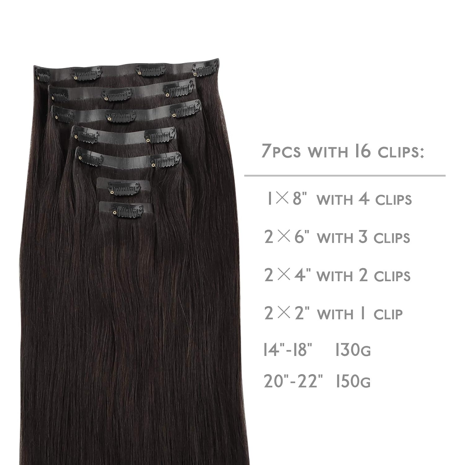Thumbnail 1 de WENNALIFE Seamless Clip-In Hair Extensions 24" 160g 💇♀