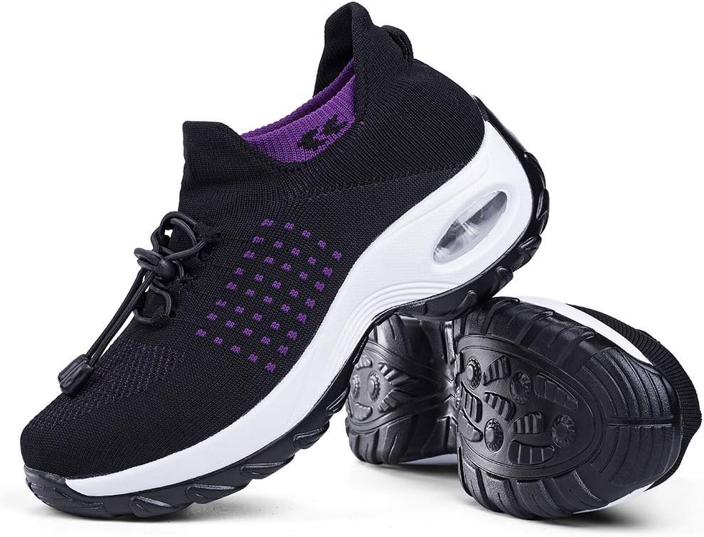 Thumbnail 6 de Slow Man Women’s Walking Shoes Sock Sneakers (Mesh Slip-On Air Cushion) Platform Loafers