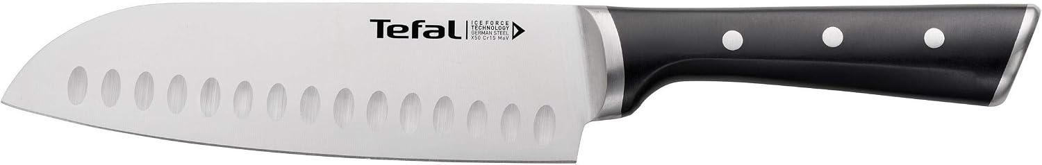 Detalle de Tefal Ice Force K2320614 santokumes 18,5 cm met Duitse staalsoort