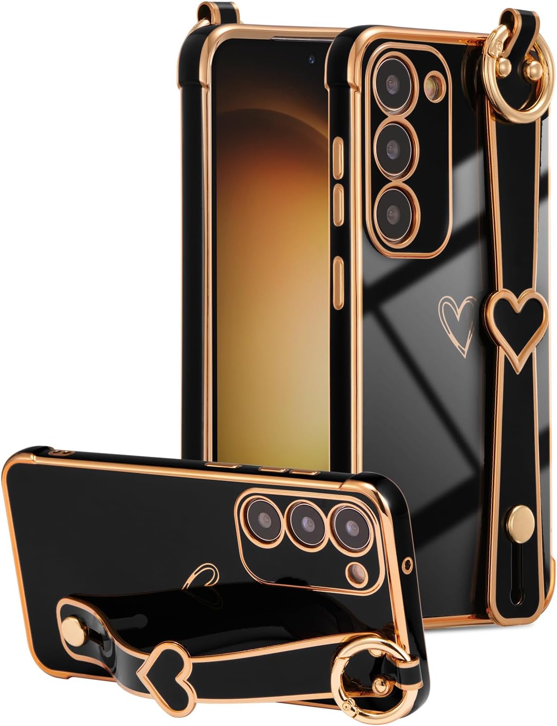 Thumbnail 5 de ZTOFERA Samsung Galaxy S24 FE 5G Case with Stand Strap – Hot Pink, Heart Pattern