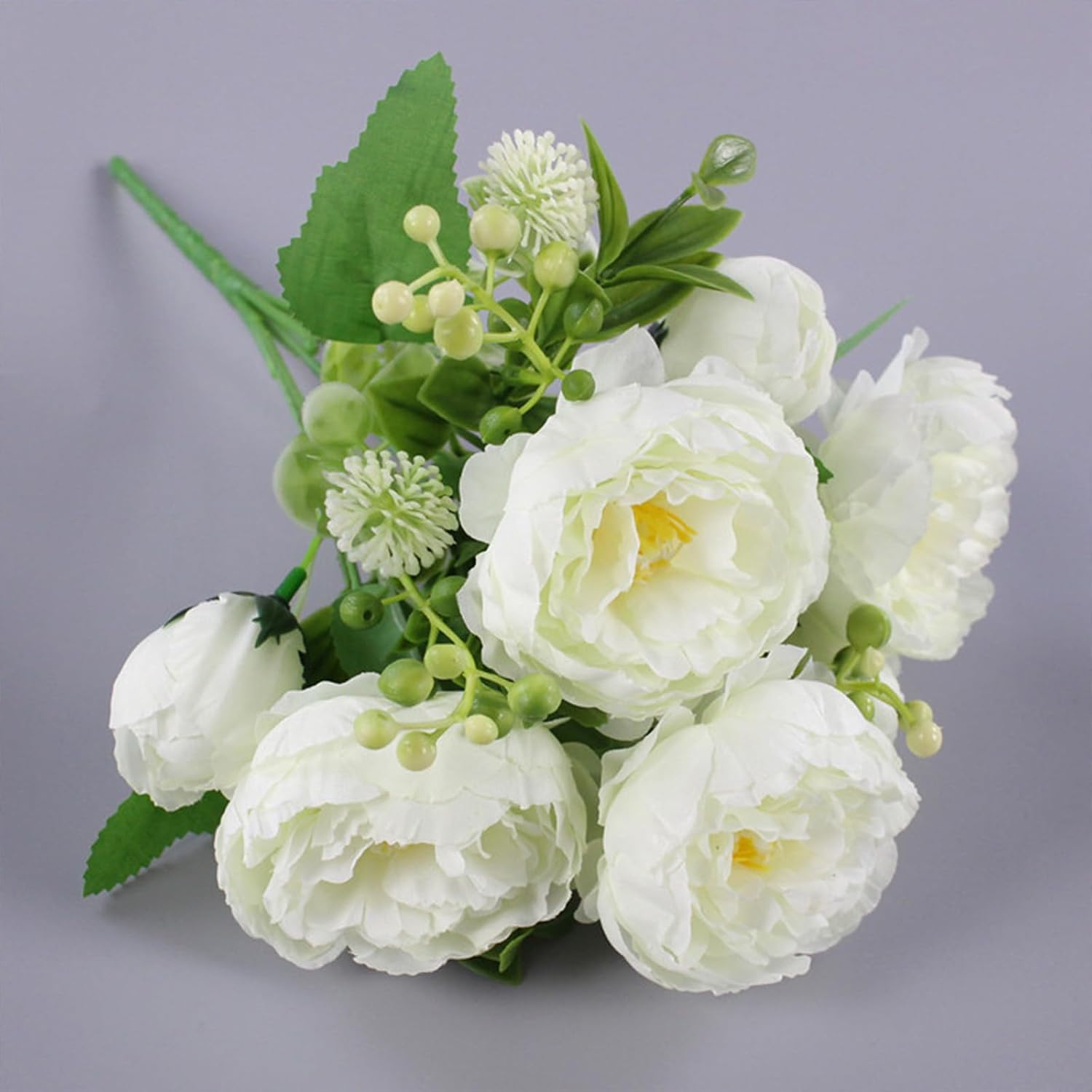 Detalle 2 de astylishome 3-Pack Red Rose Artificial Flowers with Stems – Silk Craft Roses for Decor