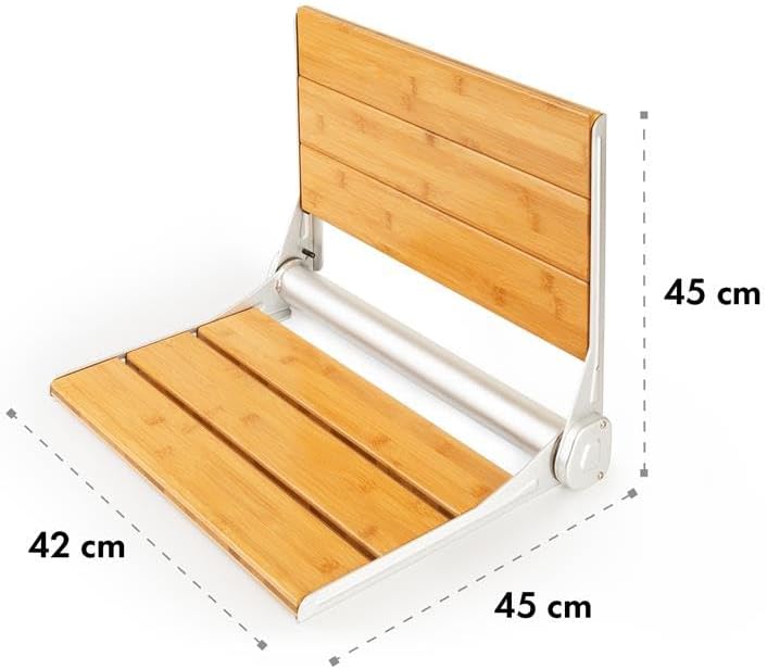 Detalle 2 de OneConcept Arielle Deluxe 10034210 – składane siedzisko prysznicowe z bambusa, do 160 kg