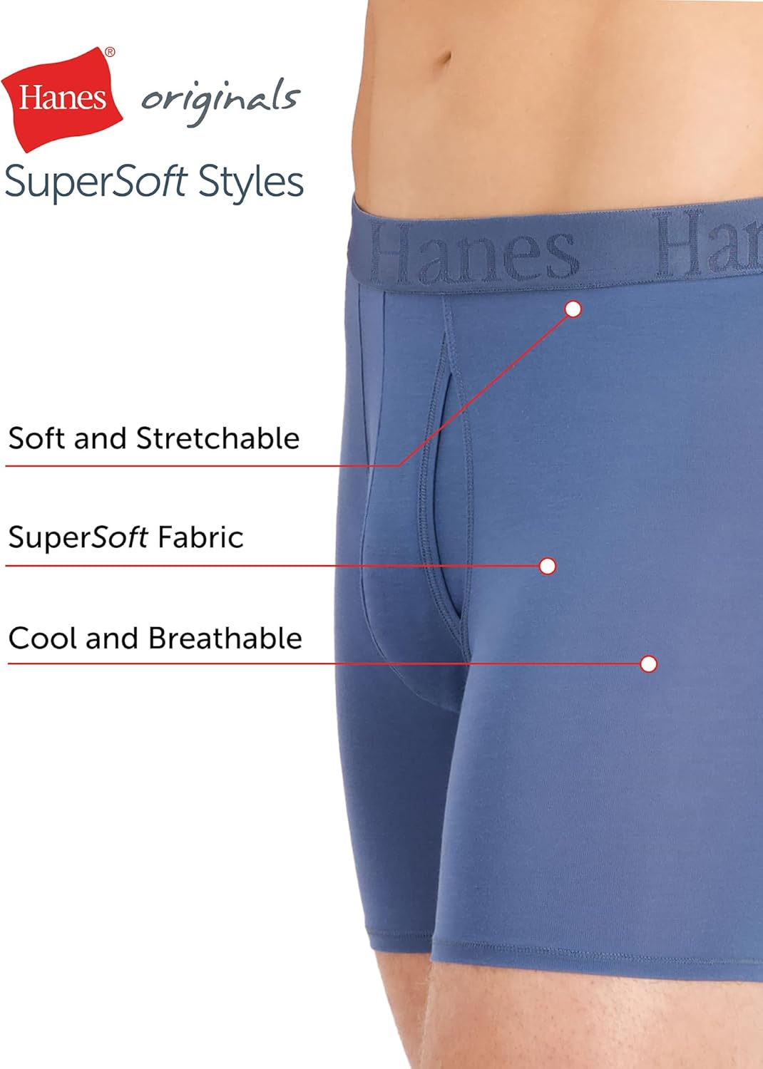 Thumbnail 6 de Hanes Men’s SuperSoft Viscose from Bamboo 3-Pack Boxer Briefs (Short or Regular-Leg)