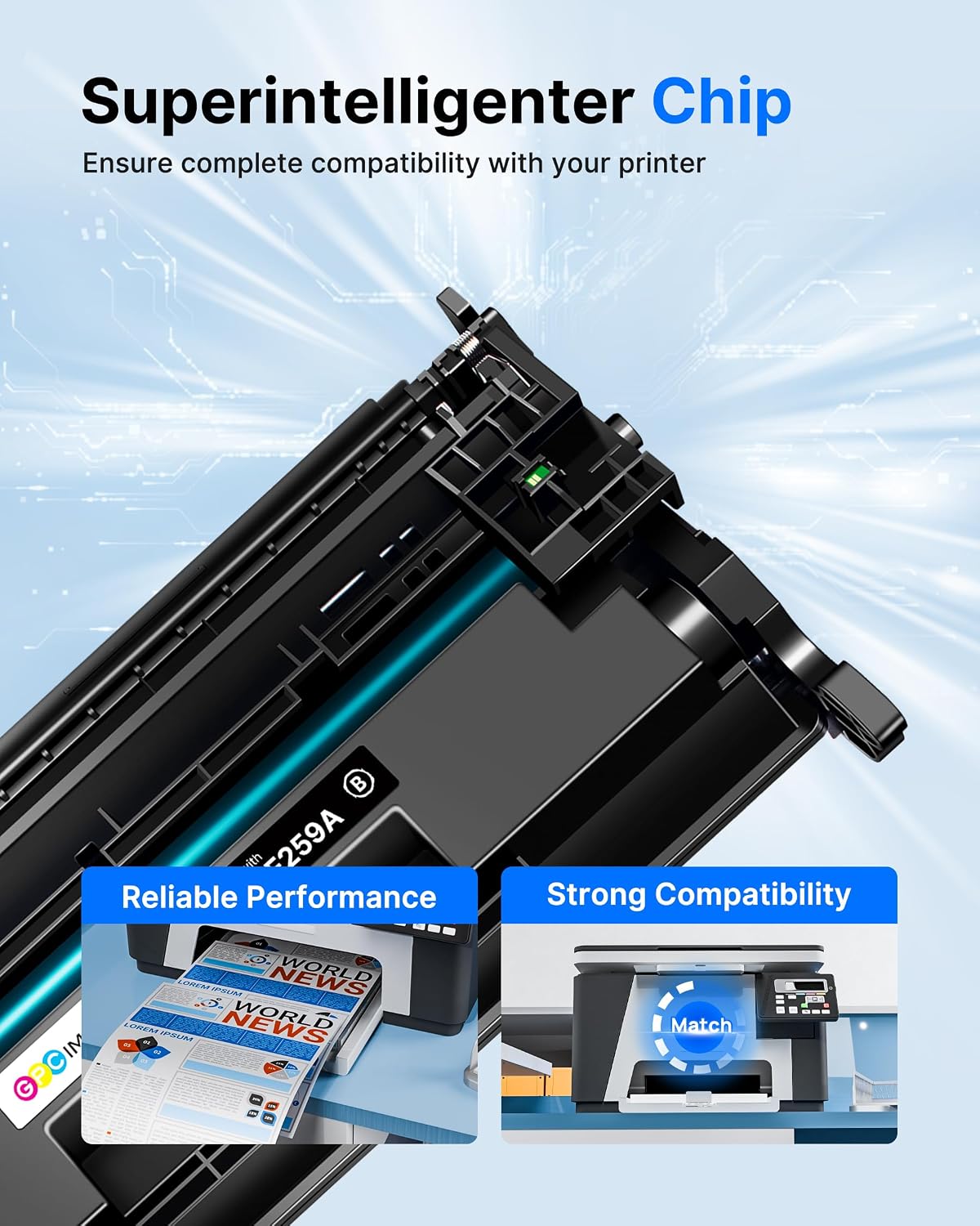 Detalle 1 de GPC IMAGE 59A CF259A kompatibler Toner (mit Chip) für HP LaserJet, schwarz (1er-Pack)