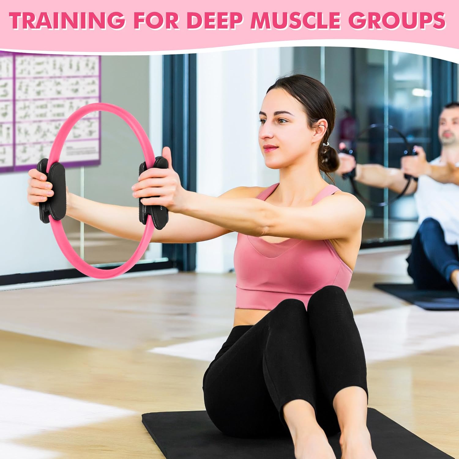 Thumbnail 1 de Goocrun Pilates Ring Set with Resistance Bands 💪