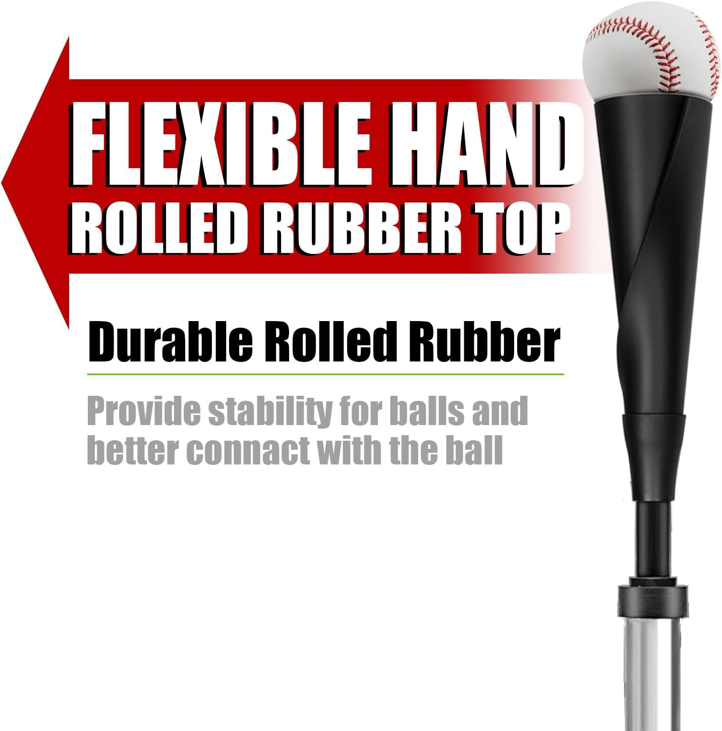 Thumbnail 3 de LOMGWAYS Baseball/Softball Batting Tee (24"-46" Height Adjustable) – Premium Portable Training Stand