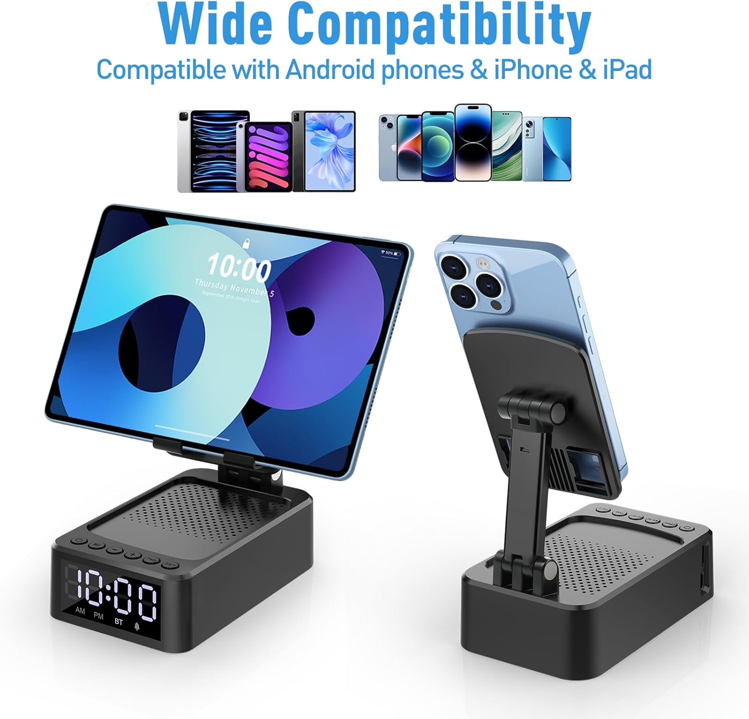 Thumbnail 5 de ZOOI Bluetooth Speaker Phone Stand with Clock
