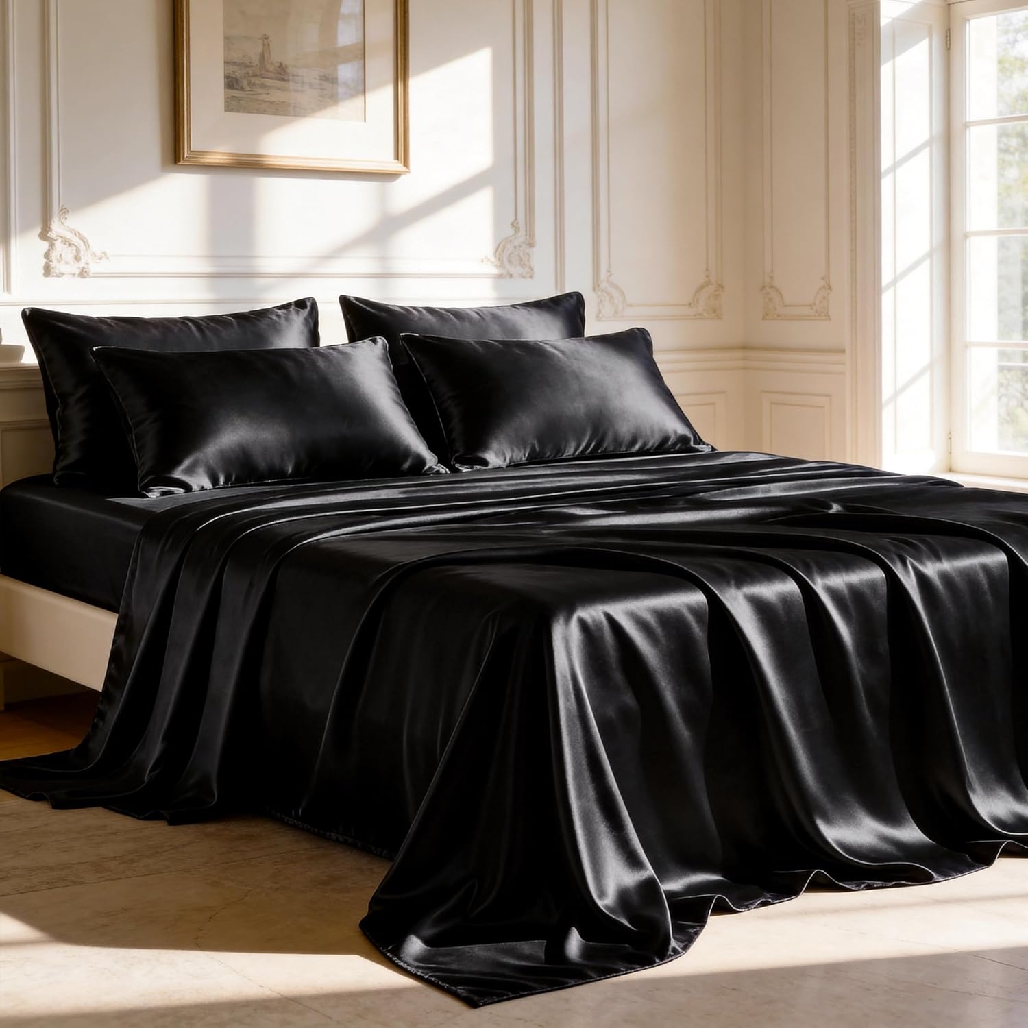 Detalle de Love's Cabin Satin Sheets, Full Size