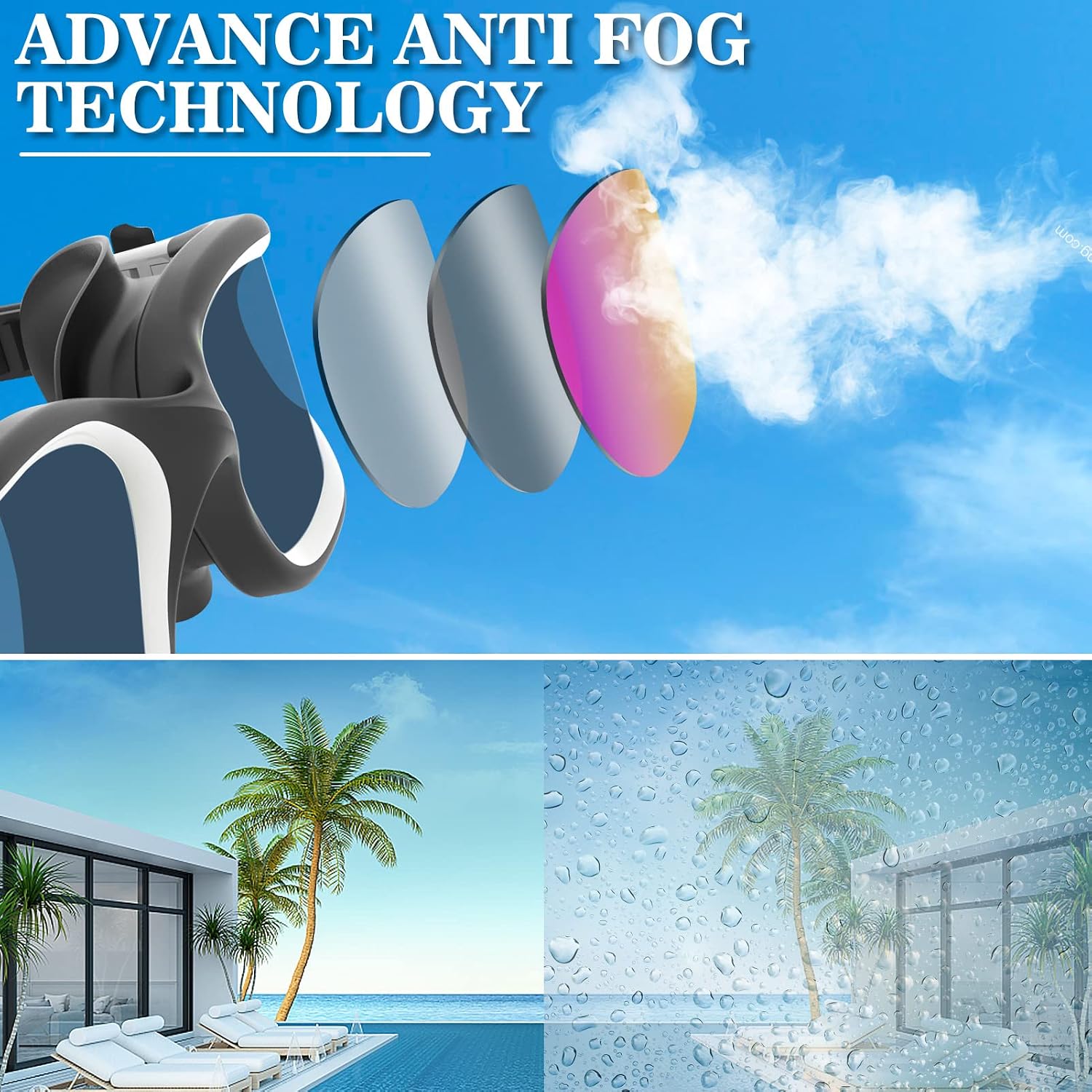 Detalle de WIN.MAX Polarized Swimming Goggles with Silicone Frame and Anti-Fog Lenses