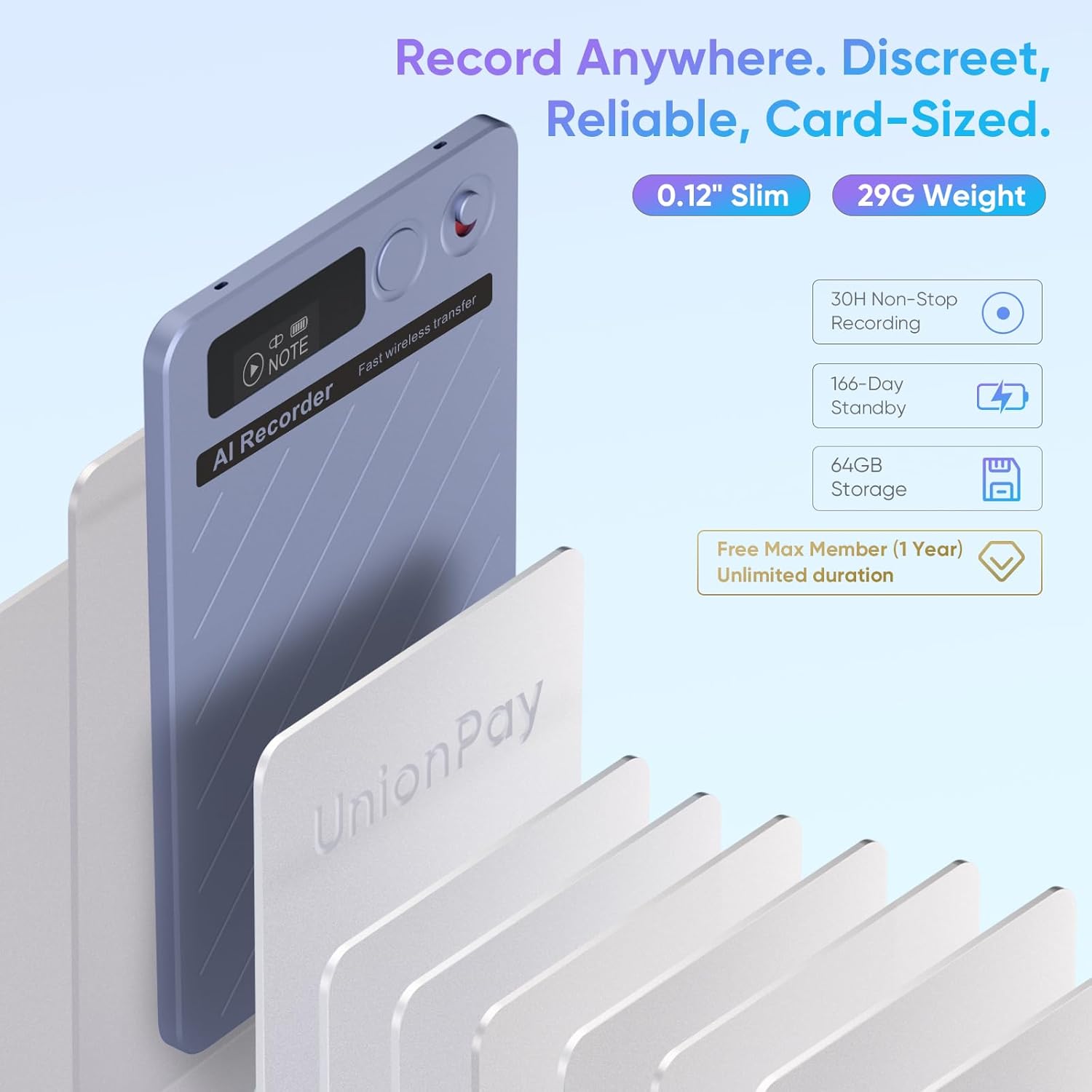 Thumbnail 2 de AI Voice Recorder with APP Control: Transcribe, Summarise and Manage Meetings