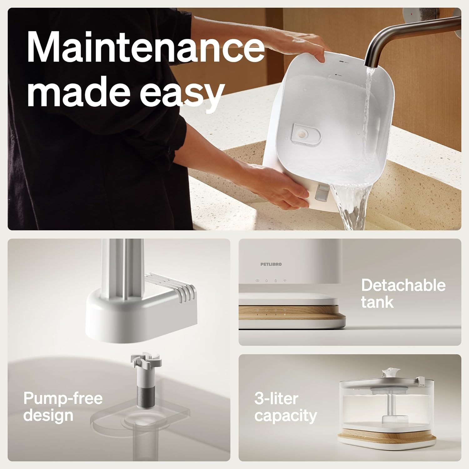 Thumbnail 3 de PETLIBRO Dockstream 2 Cordless Smart Pet Fountain (3L, 5200mAh) – White, Fountain-3L