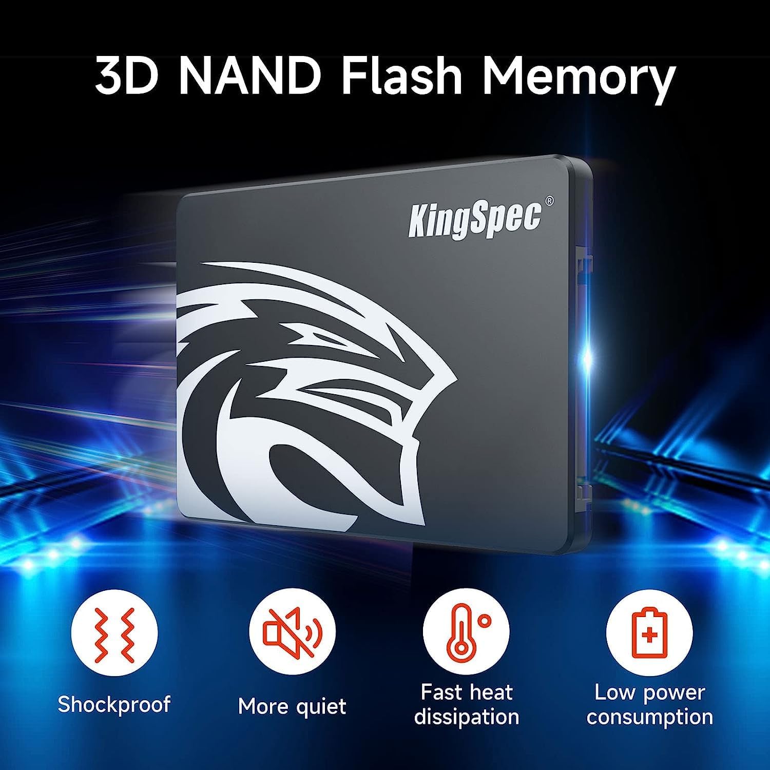 Detalle de KingSpec 2TB 2,5-Zoll SATA SSD – Schnelle, zuverlässige Speichererweiterung für Desktop & Laptop
