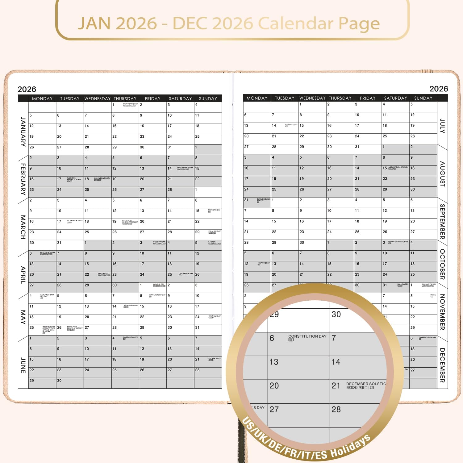 Thumbnail 4 de Indeme Diary 2026 A5 day‑per‑page planner 📔