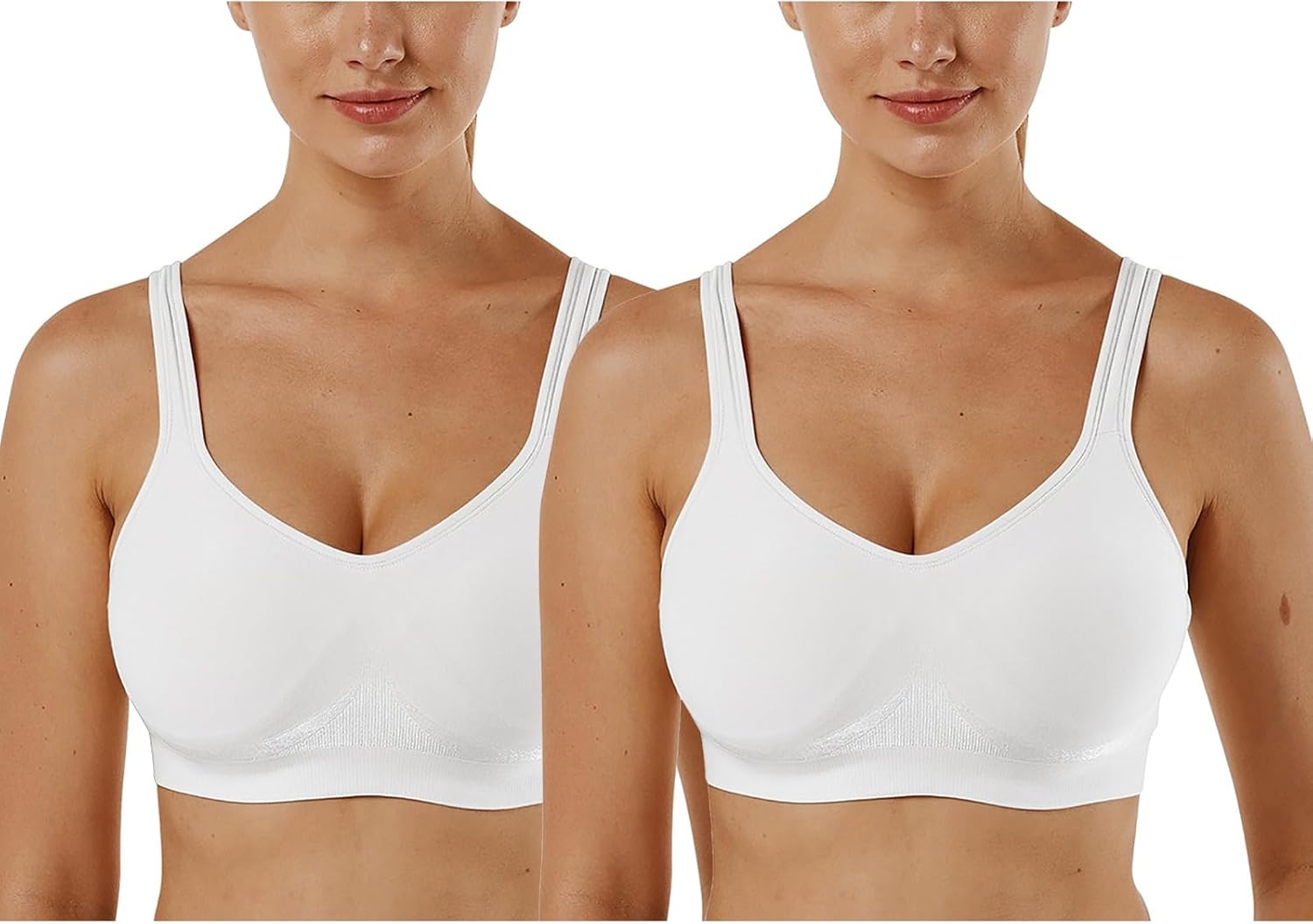 Thumbnail 6 de Vertvie Damen Sport-BH Set (1/2/3er) ohne Bügel – einfarbig, gepolstert, mit U-Rücken