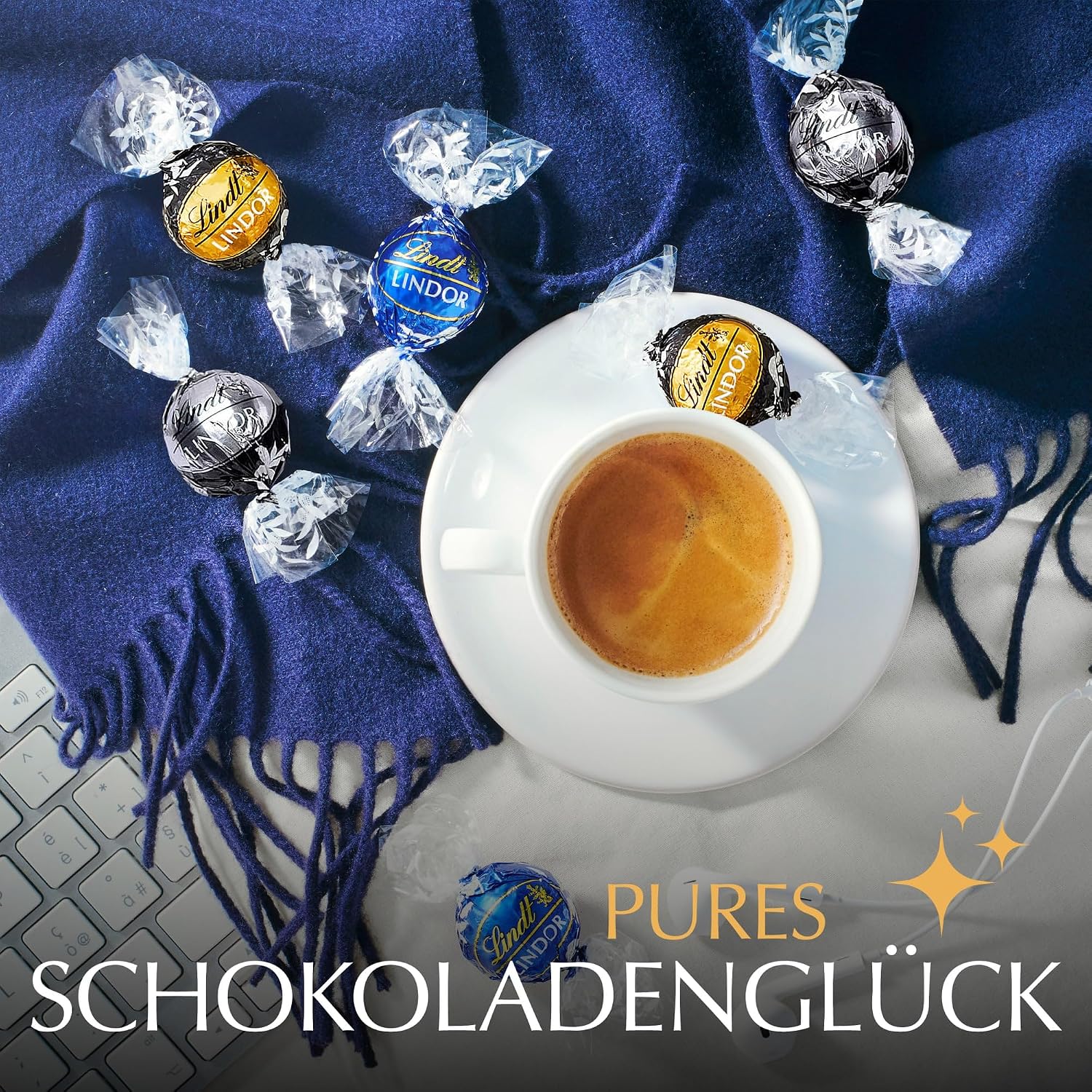 Detalle 2 de Lindt LINDOR Schokoladen Kugeln Dunkel 1 kg