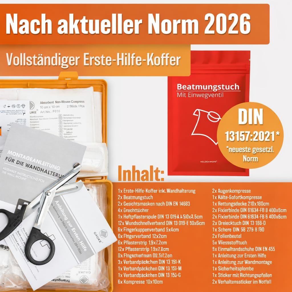Thumbnail 1 de HELDENWERK® Erste Hilfe Kasten 50 Personen 🩹