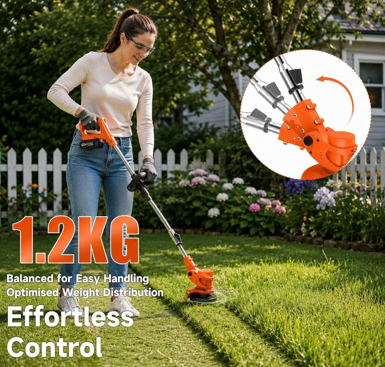 Thumbnail 4 de 21V Cordless Strimmer with 750W Motor and 2x 2000mAh Batteries
