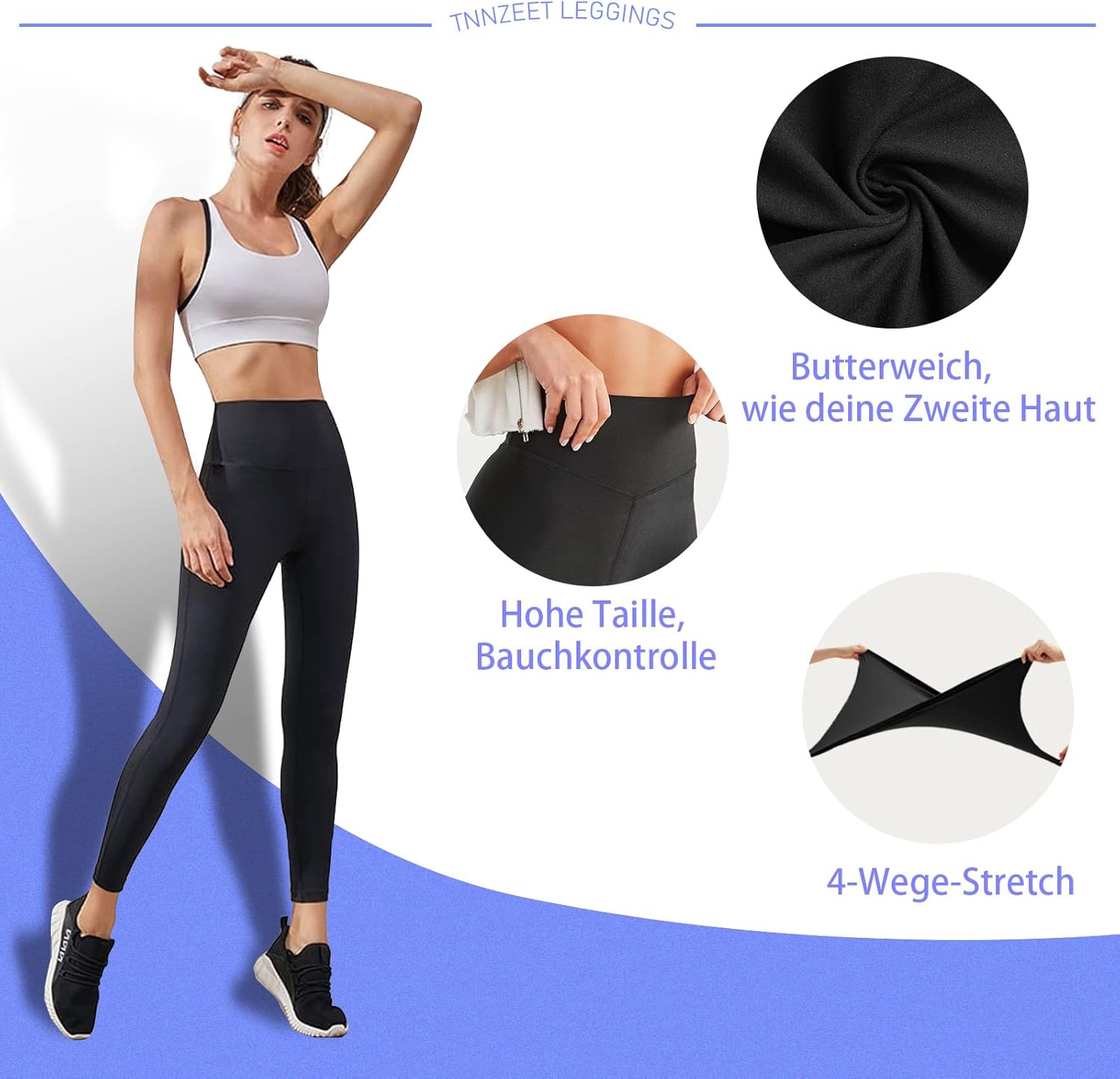 Thumbnail 2 de TNNZEET High Waist Leggings Damen – elastische, weiche Sporthose für Gym und Alltag