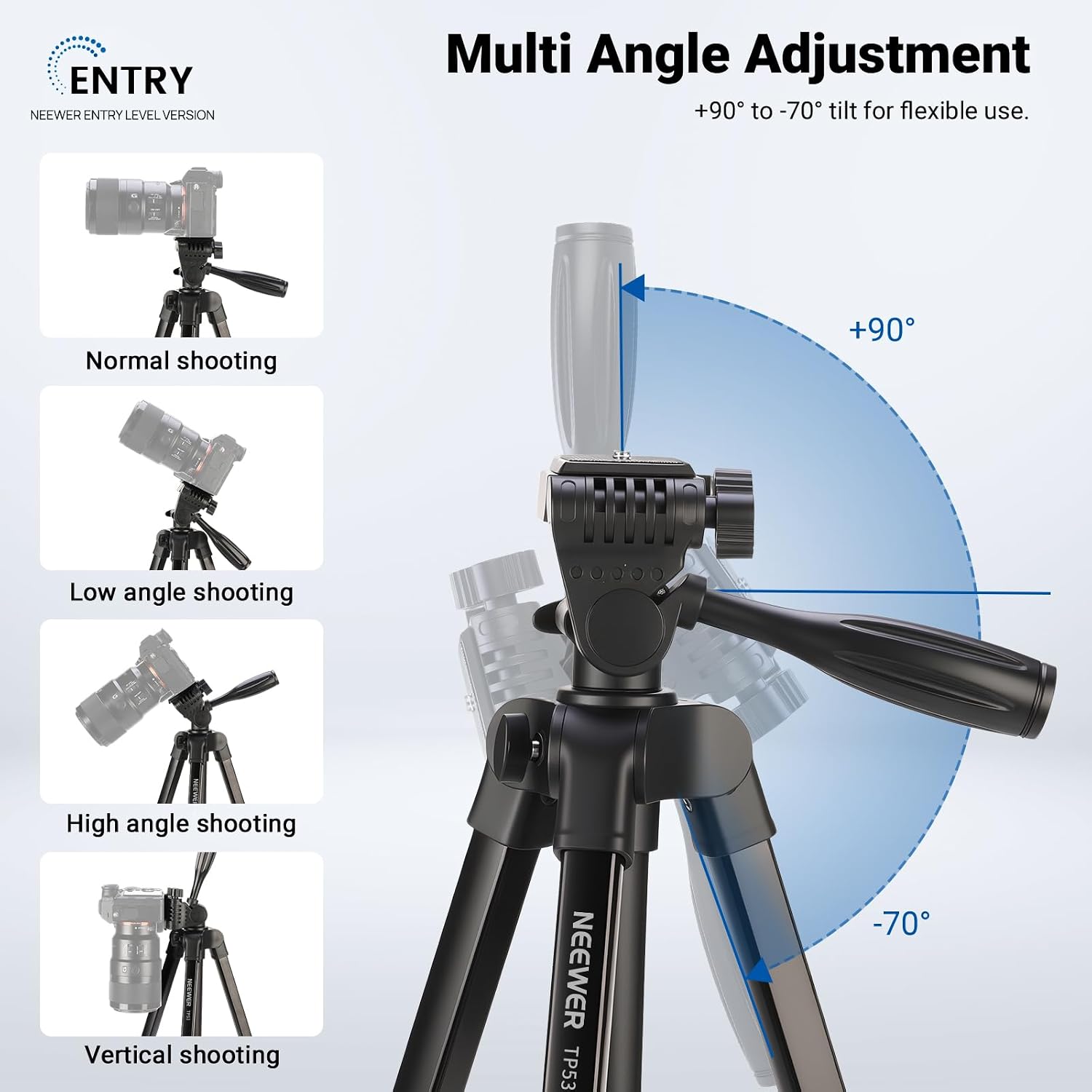 Detalle de NEEWER Entry Level Version 57.5"/146cm Tripod for Camera and Phone