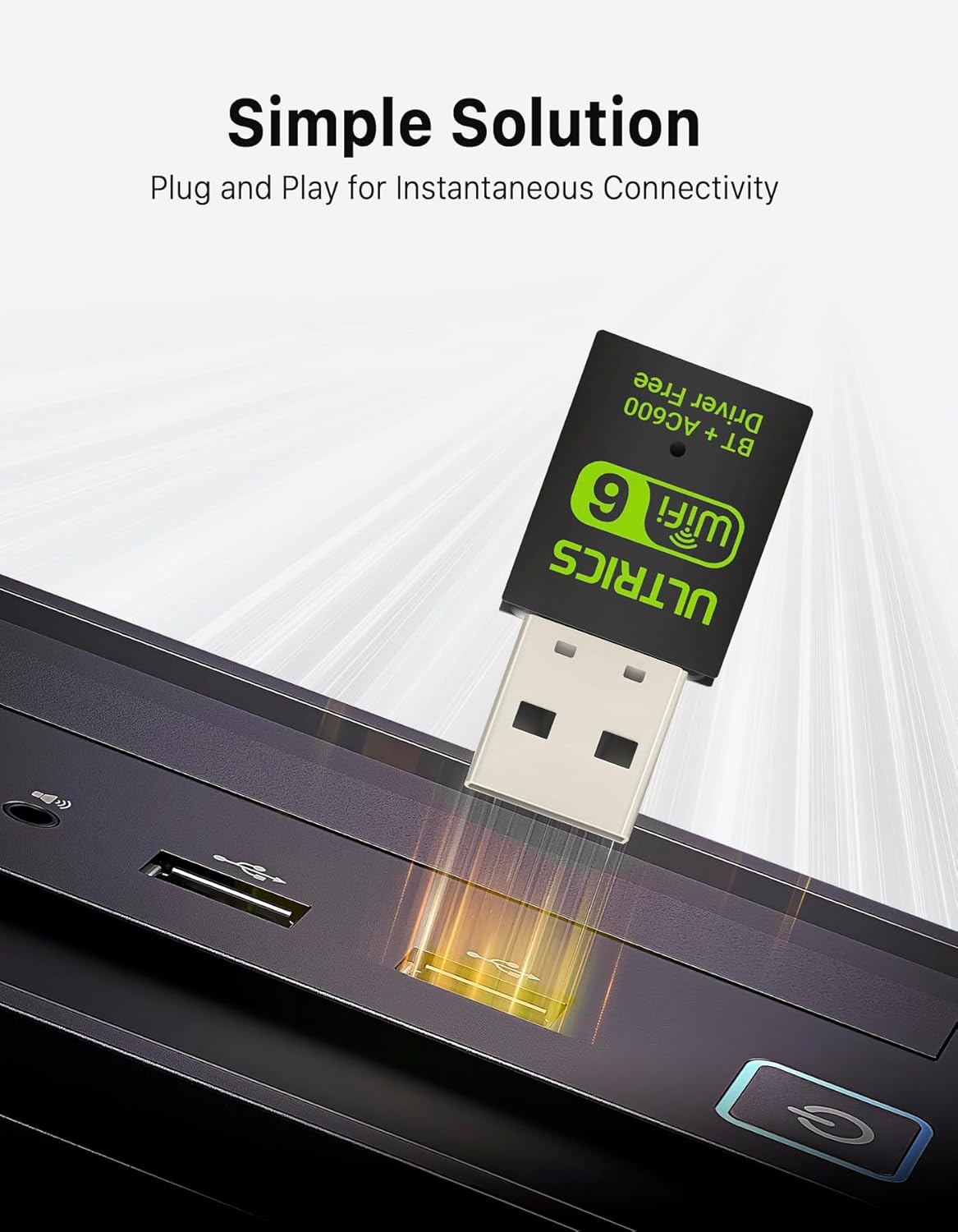 Thumbnail 3 de ULTRICS 2-in-1 WiFi and Bluetooth USB Adapter for Desktop PCs
