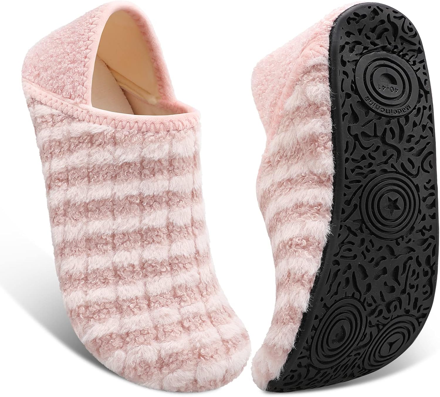 Detalle de Fires Slip-On Slippers with Textured Rubber Soles, Washable Unisex House Shoes