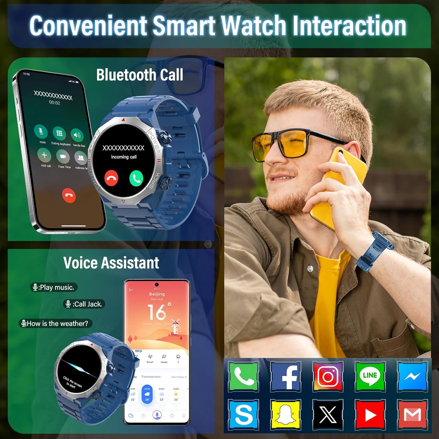 Thumbnail 2 de Military Smartwatch for Men & Women
