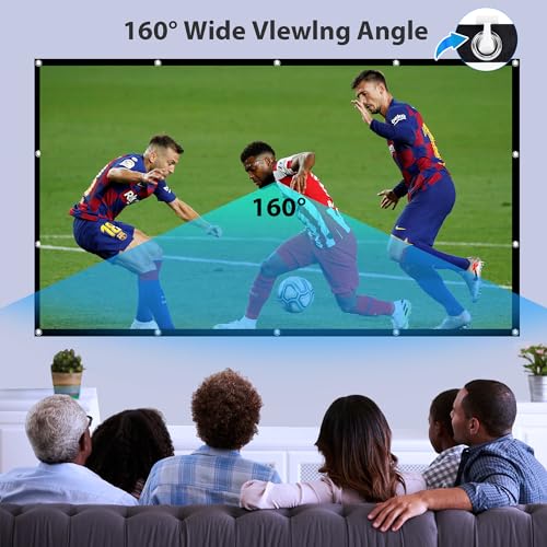 Detalle de Pantalla Proyector LEORFI 100'' (227x127 cm) – 16:9, 4K/Full HD, Portátil y Doble Cara para Cine en Casa y Exterior