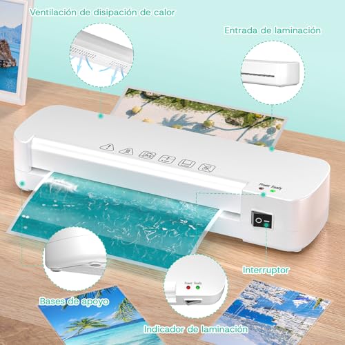 Thumbnail 2 de Plastificadora A4 4 en 1 NAHKZNY Máquina Laminadora con 15 Bolsas Plastificación para A4/A5/A6, Laminadora Térmica Caliente ABS Calentamiento Rápido Ideal para Oficina, Escuela y Hogar