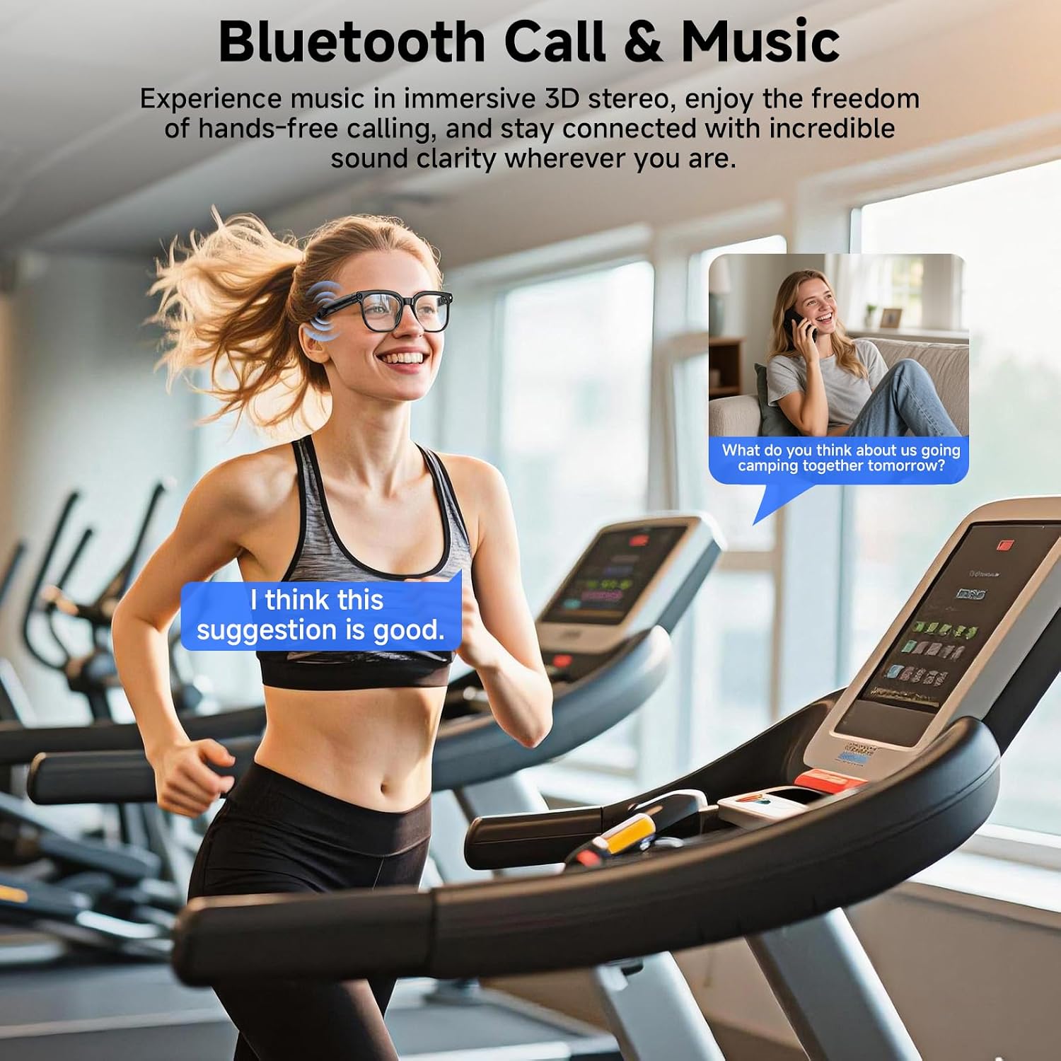 Thumbnail 5 de AI Smart Glasses with Camera: 4K Recording, Real-Time Translation and ChatGPT Assistant