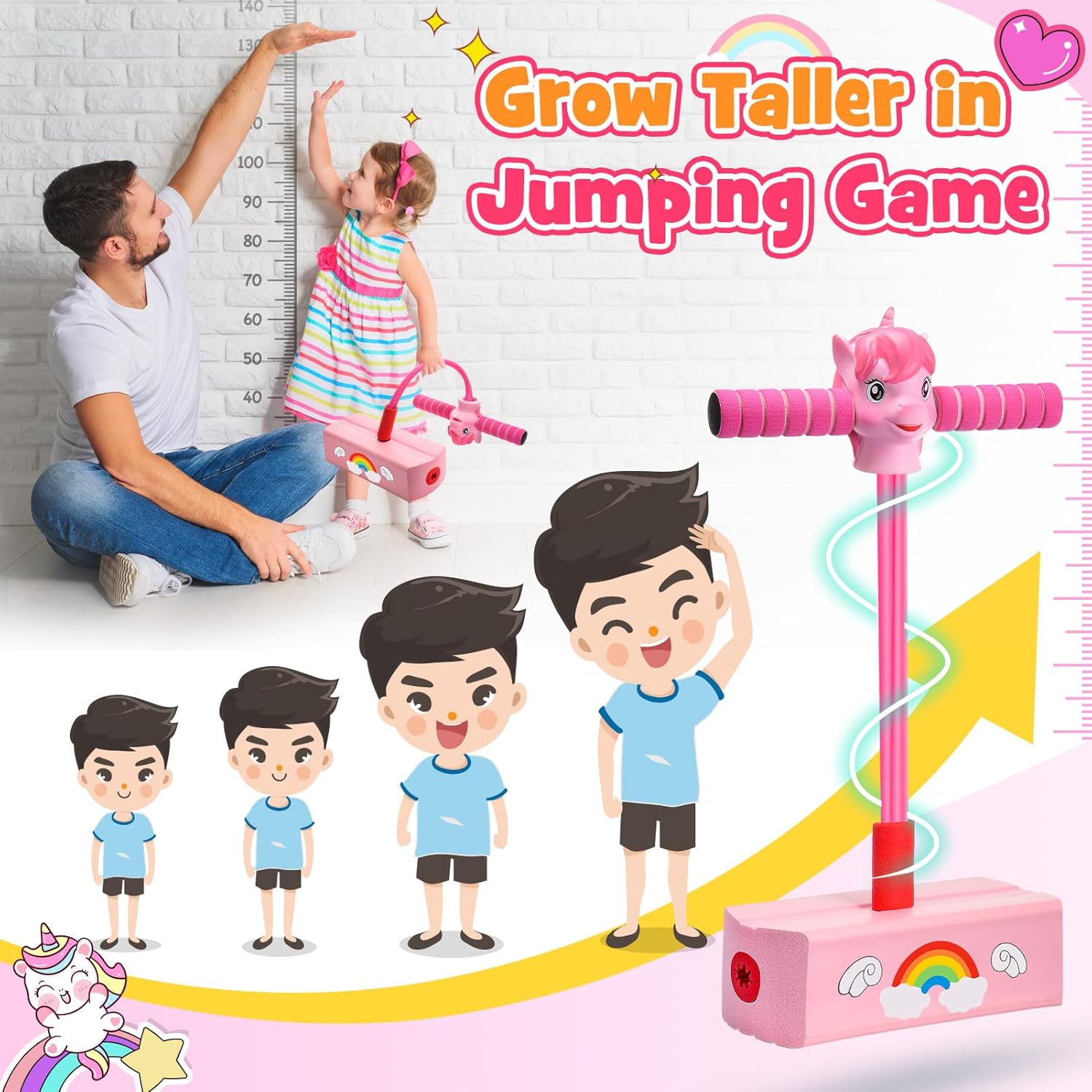 Thumbnail 1 de Toyzey Unicorn Foam Pogo Jumper for Kids Aged 3–12