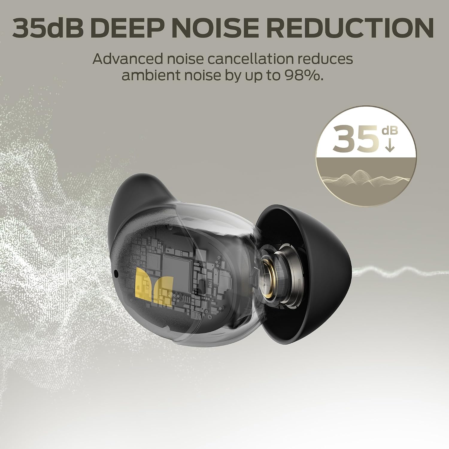 Detalle de Monster Sleep Ear200 Bluetooth 6.0 Sleep Earbuds with ANC, Black