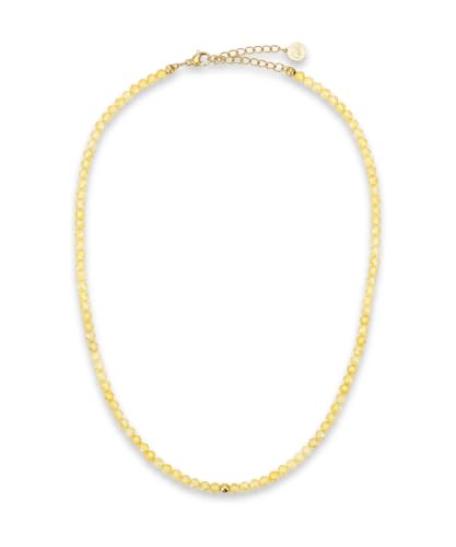 Detalle de GD GOOD.designs EST. 2015 Citrine Collier Pierre Naturelle Femme – Ras de cou en acier inoxydable plaqué or 18K, réglable 40–45 cm