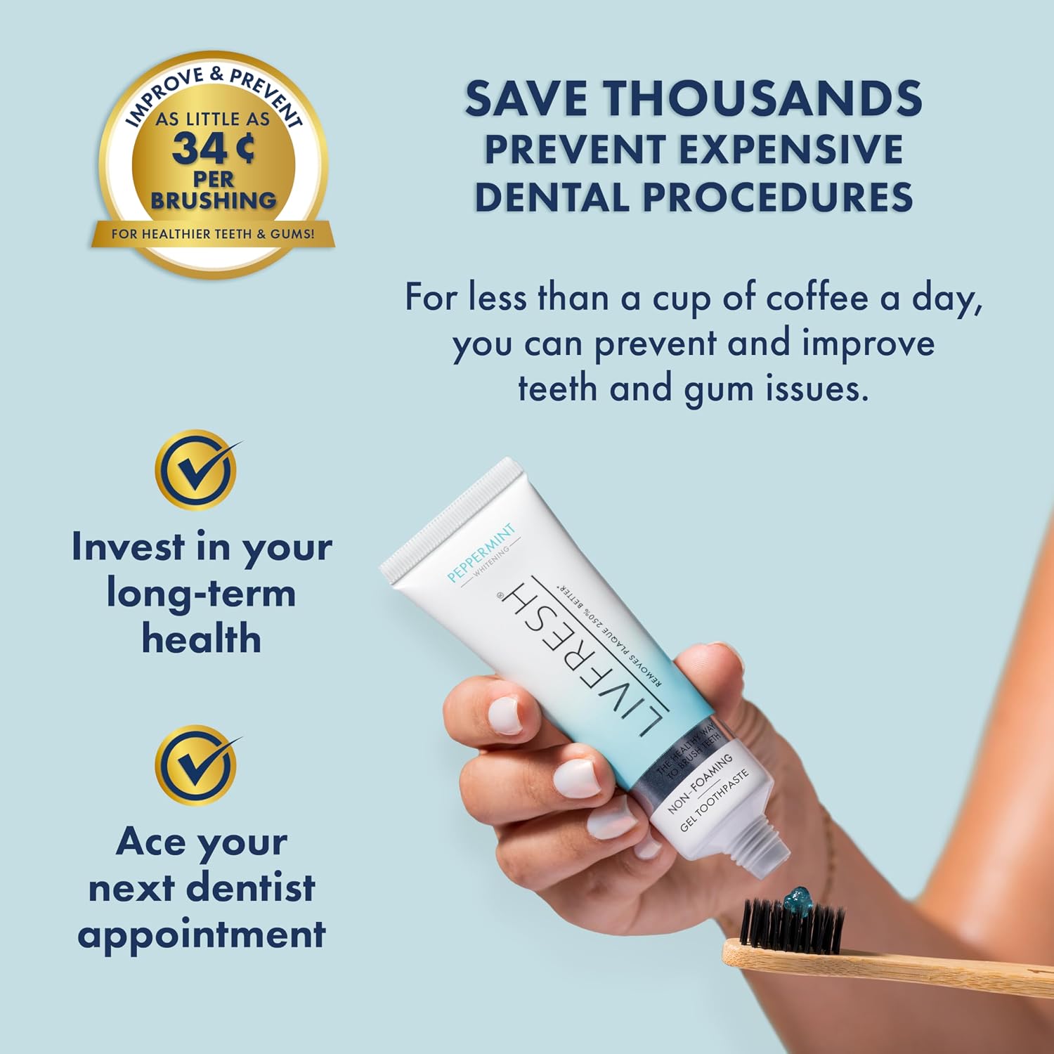 Thumbnail 4 de LIVFRESH Clinically Proven Gel Toothpaste 250%