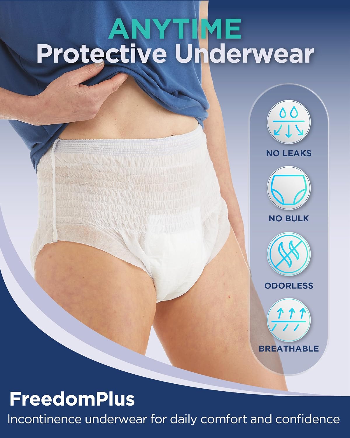 Detalle 2 de ESSENTIALS 360 Freedom Plus Adult Diapers, XXL, Maximum Absorbency with 3D Leak Guard