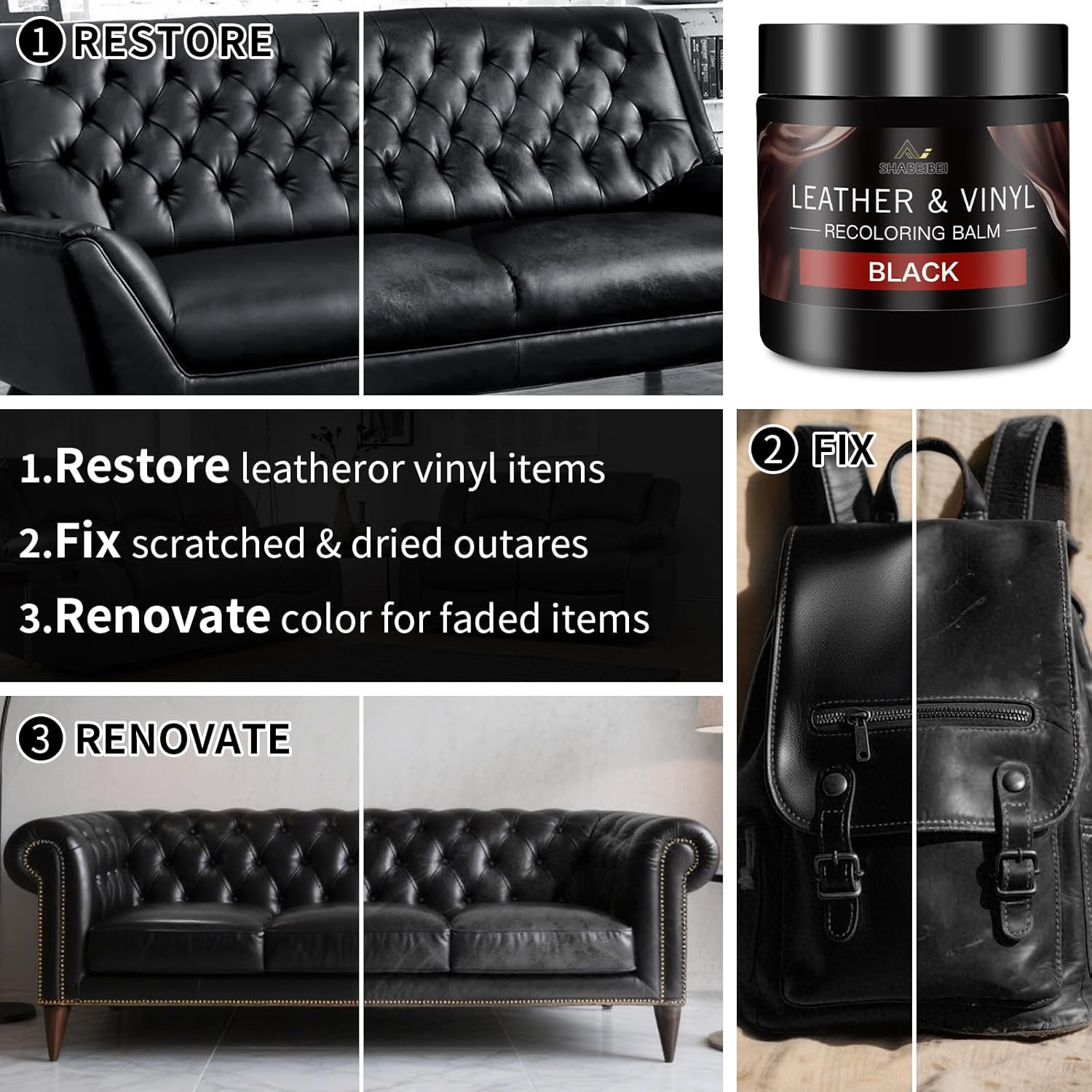 Detalle 1 de Leather Recoloring Balm Leather Repair Kit