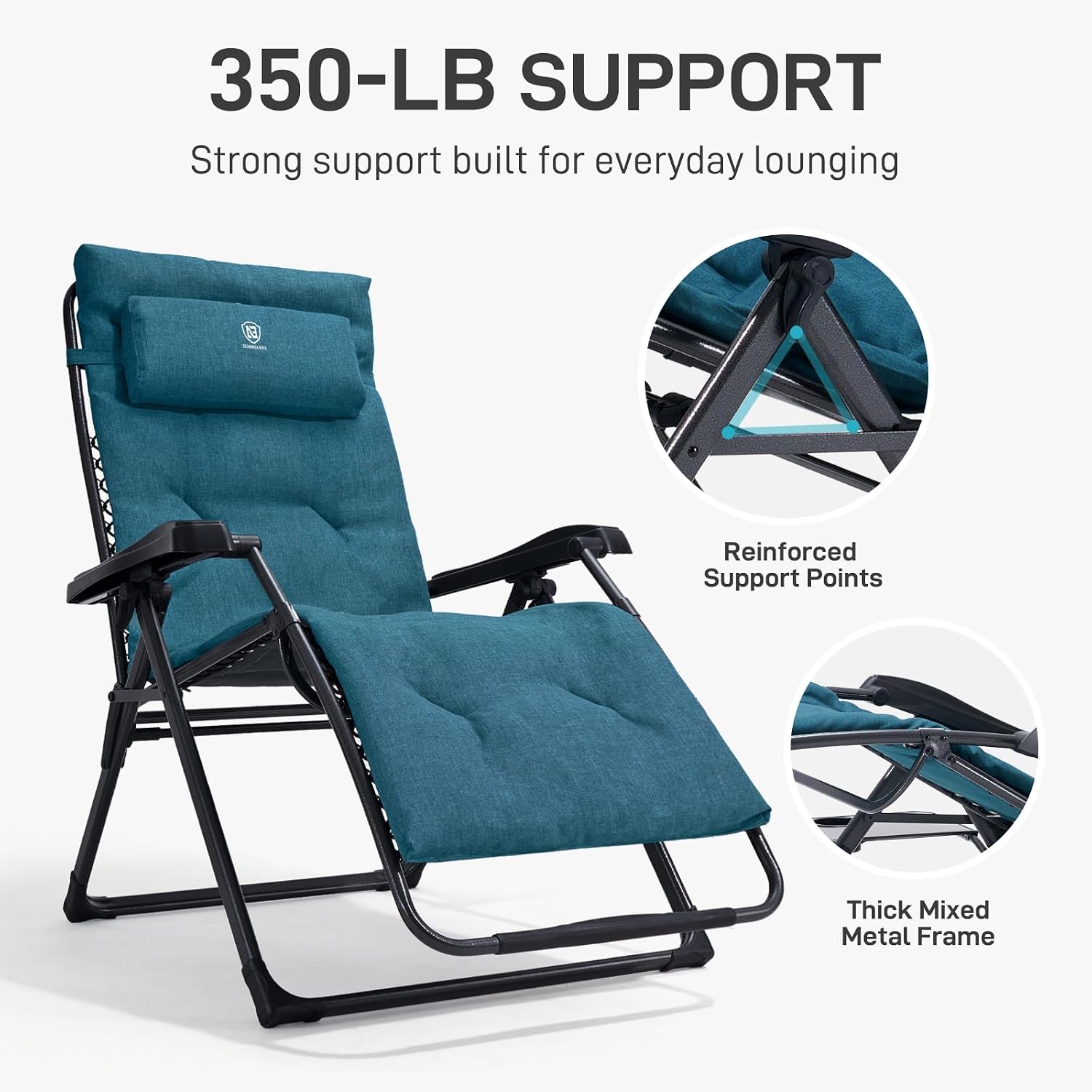 Detalle 2 de EVER ADVANCED Zero Gravity Chair, 2.4-inch Padded