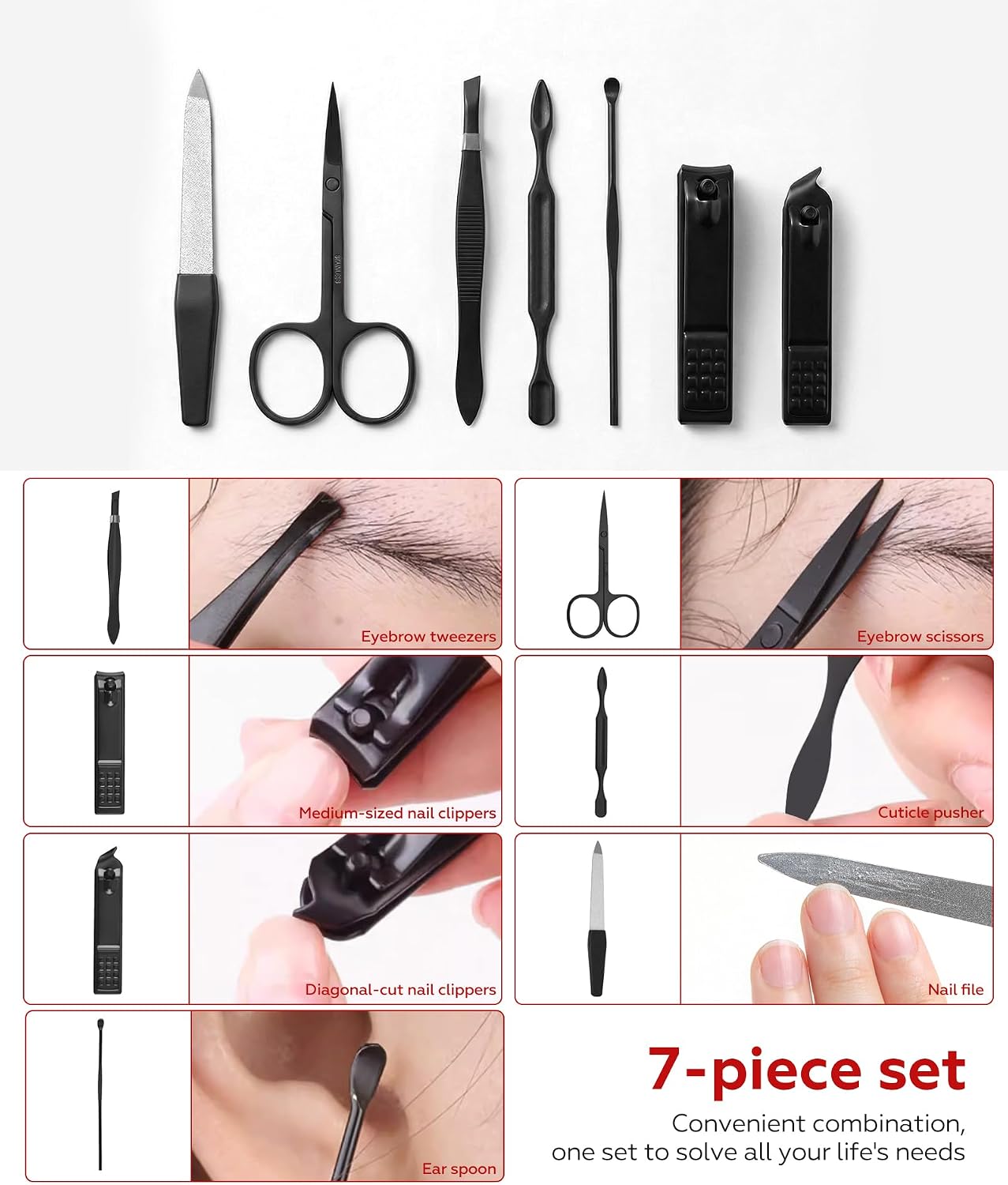 Detalle de 7-in-1 Manicure Set with Travel Case