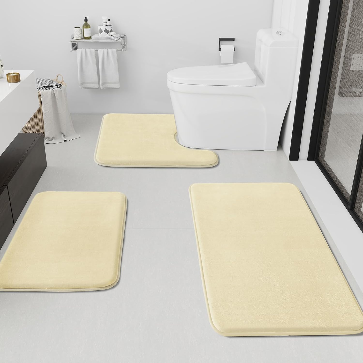 Detalle de HUXMEYSON Memory Foam Bathroom Rug Set