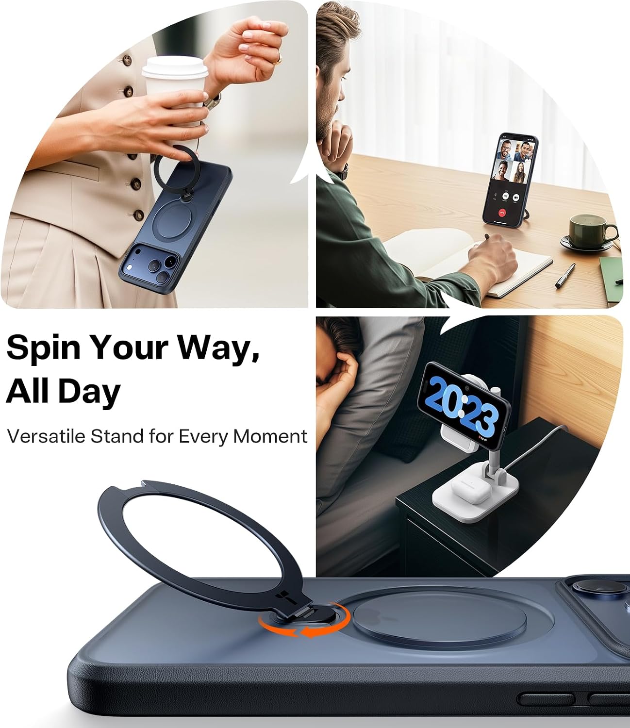 Detalle de TORRAS 360 Magnetic Stand iPhone 17 Pro Max case