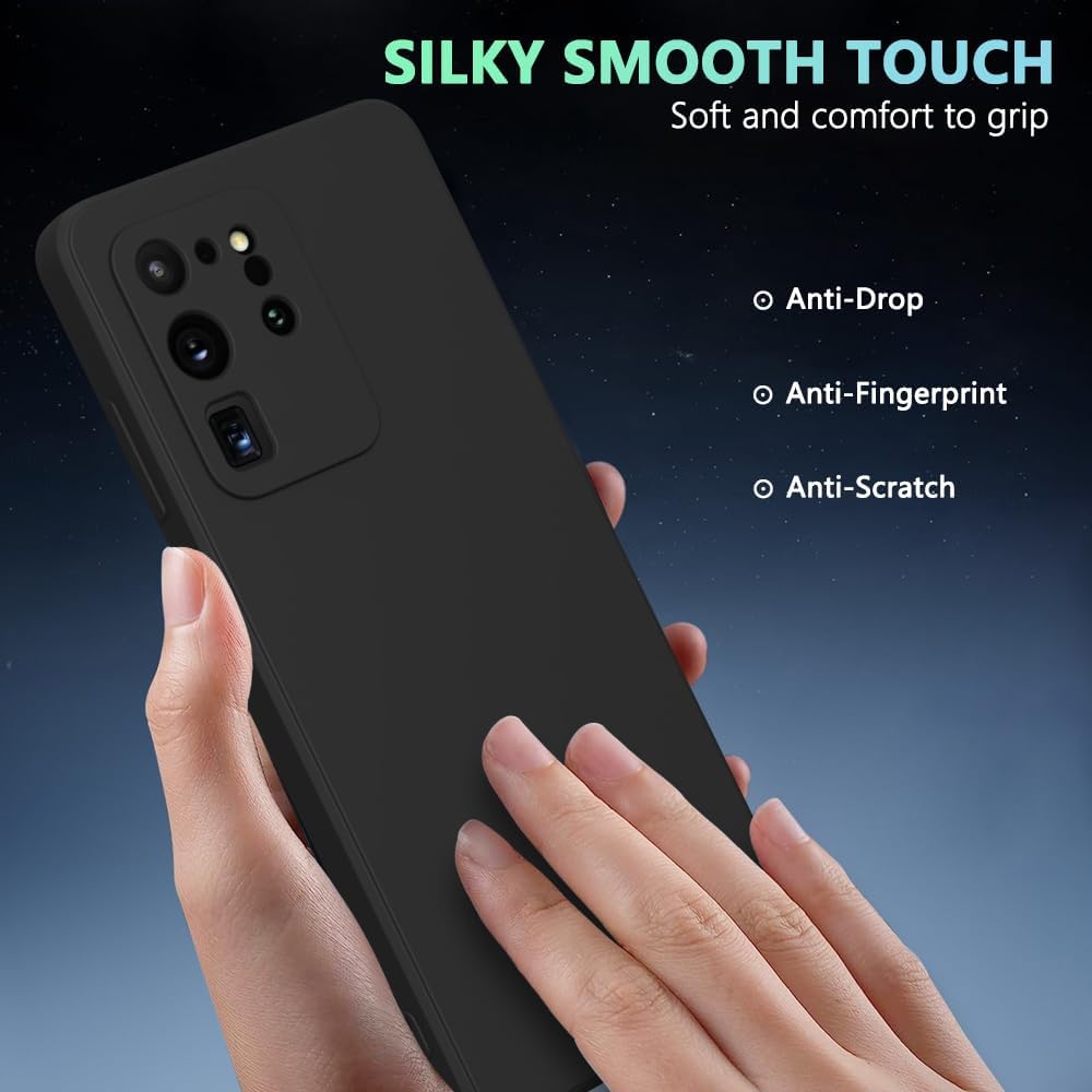 Detalle de WOGROO Samsung Galaxy S20 Ultra Case, Black Slim TPU Cover with Camera Protection