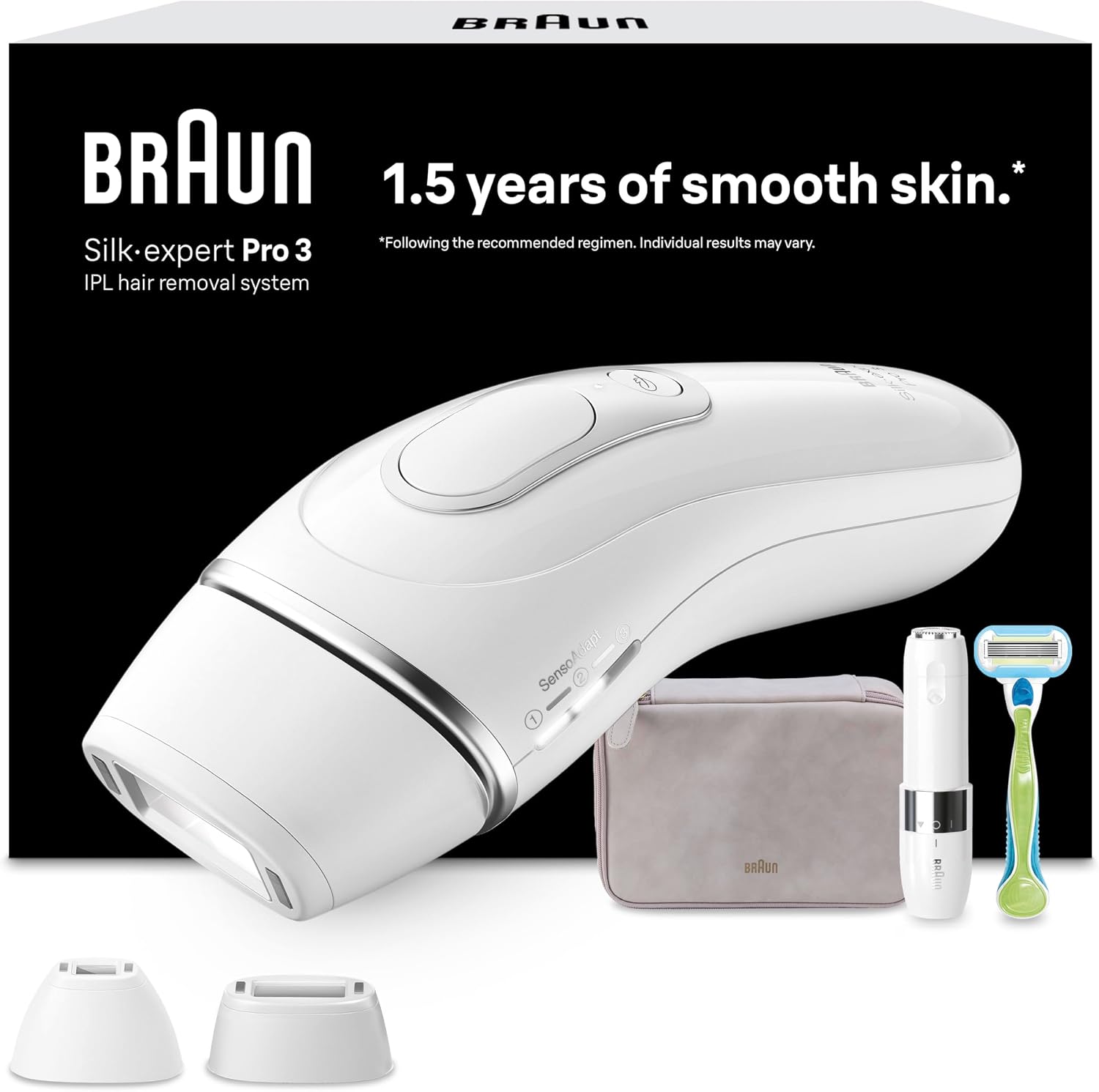 Braun Epilateur Lumière Pulsée Pro 3 PL3136 — Épilation semi-définitive à domicile