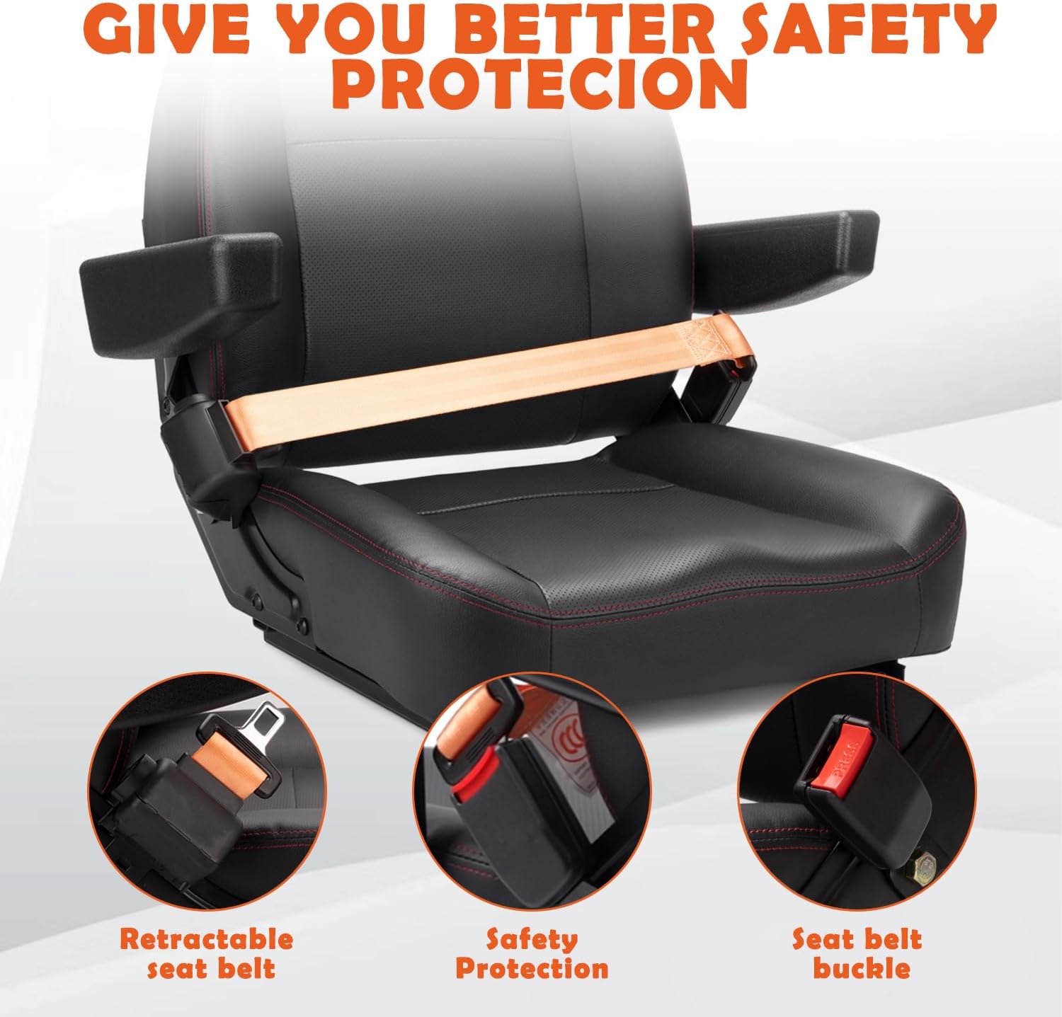 Thumbnail 5 de SEATIN Universal Forklift Seat 6" Slide