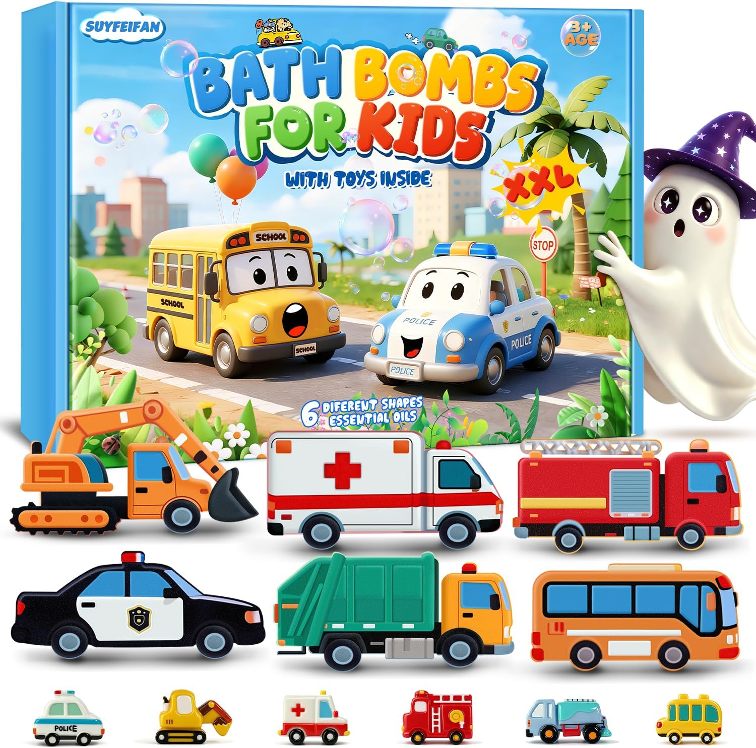 Detalle de Kids' Vehicle Bath Bombs, 6-Pack