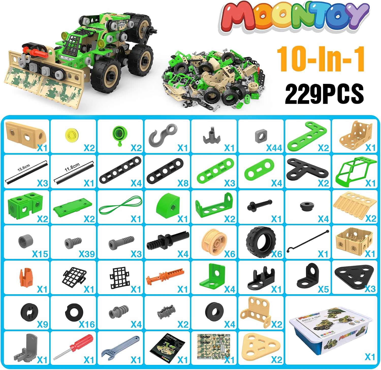 Thumbnail 6 de MOONTOY J-6606 bouwset met 229 onderdelen voor creatief STEM-spel