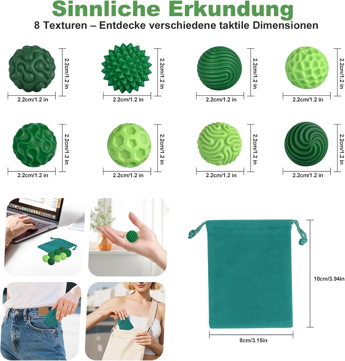 Detalle 2 de Zingbee Magnet-Fidget Toys Set mit 8 Bällen