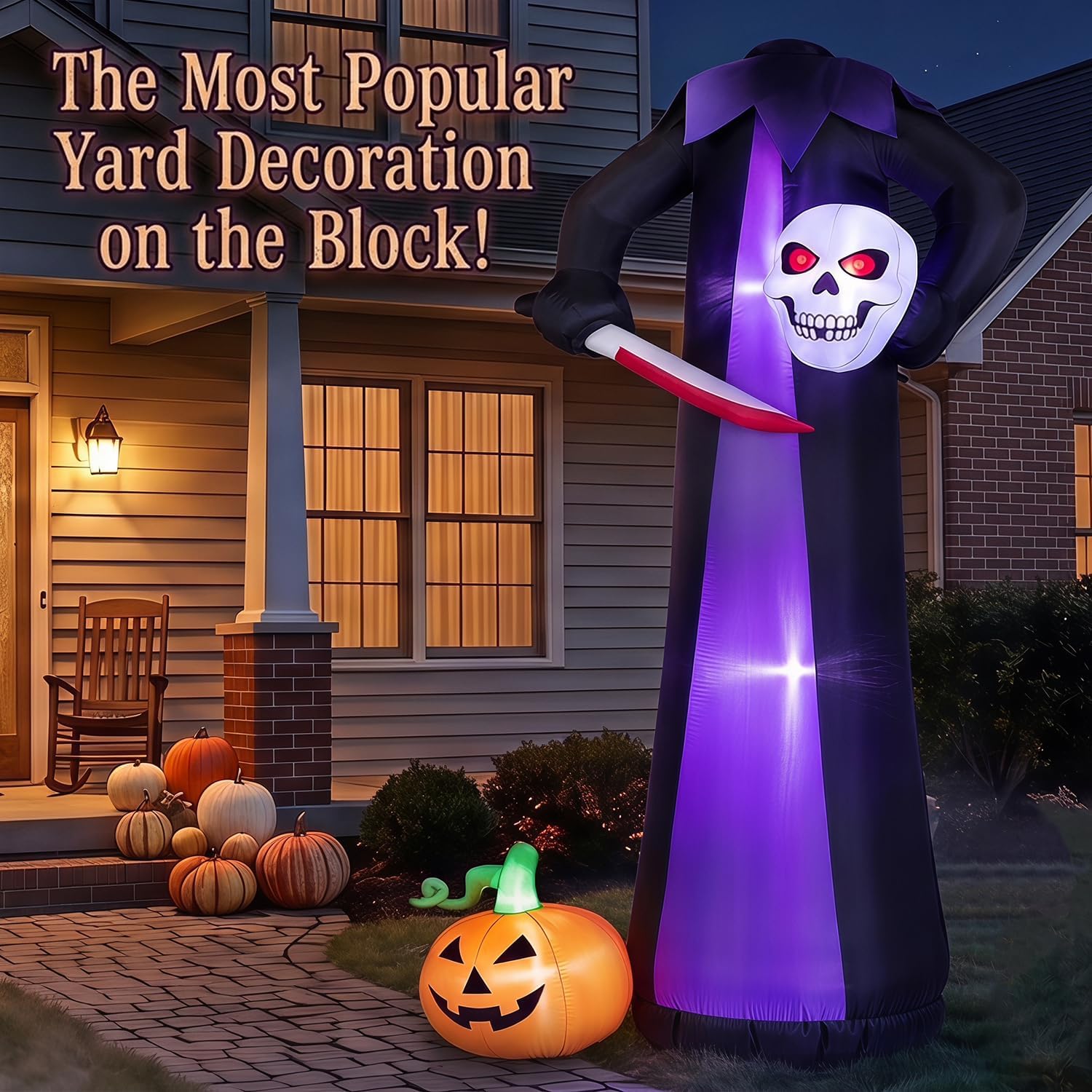Detalle de AURORAKI WK-089 10-Foot Headless Skeleton Halloween Inflatable with LED Lights