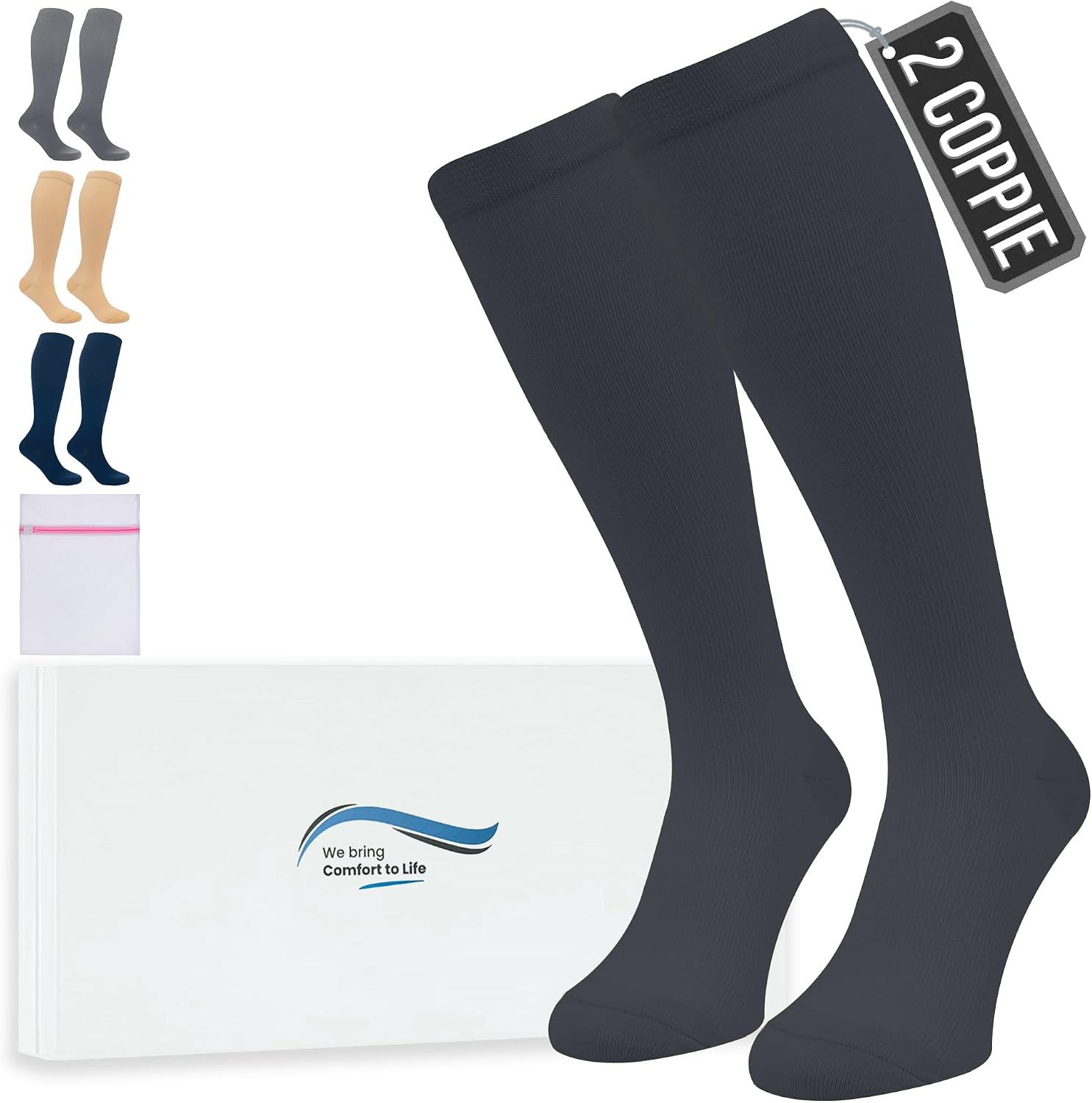 Detalle de 360 Relief Calze Compressione Graduata 15-20 mmHg S/M
