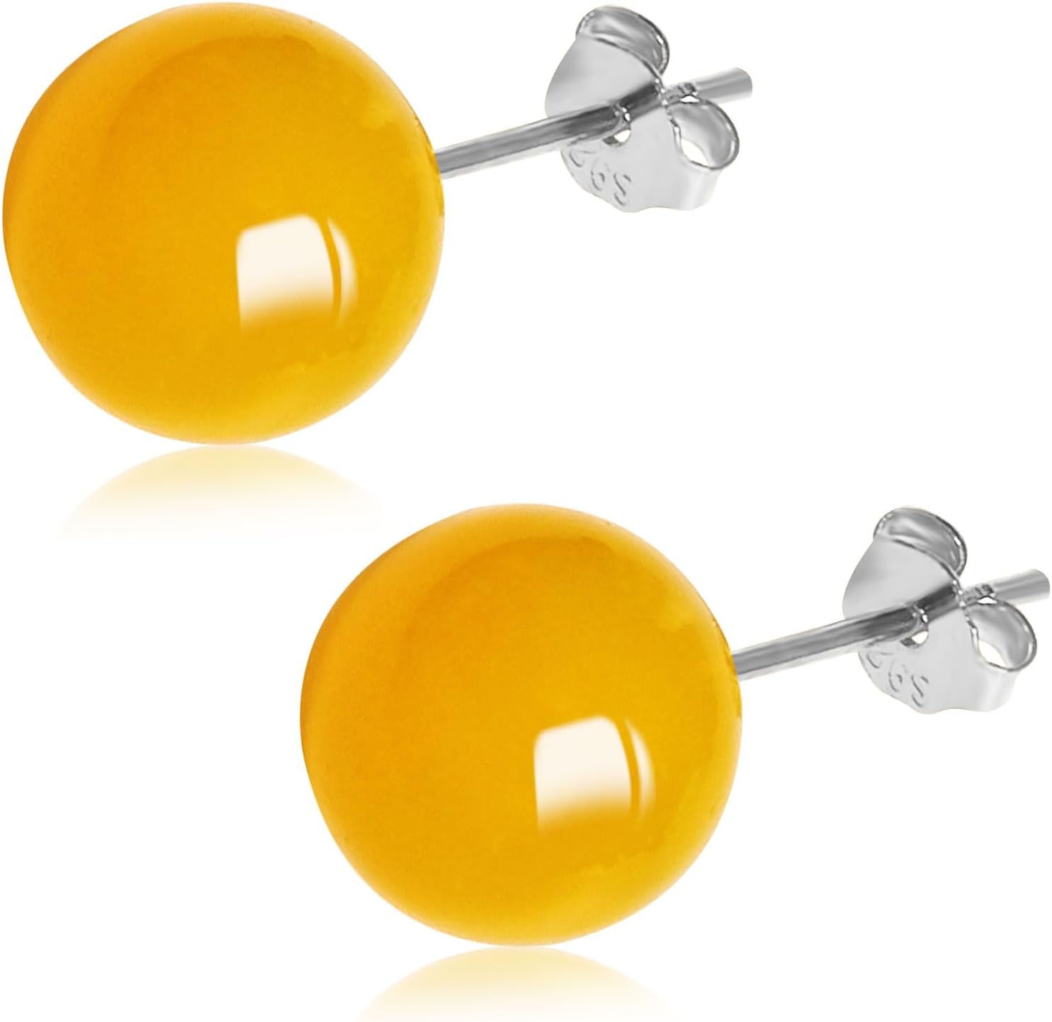 Detalle 2 de GGXDH 6mm Schwarz Onyx Ohrstecker – 925er Silber, 18k Vergoldet, hypoallergen, runde Naturstein Kugeln